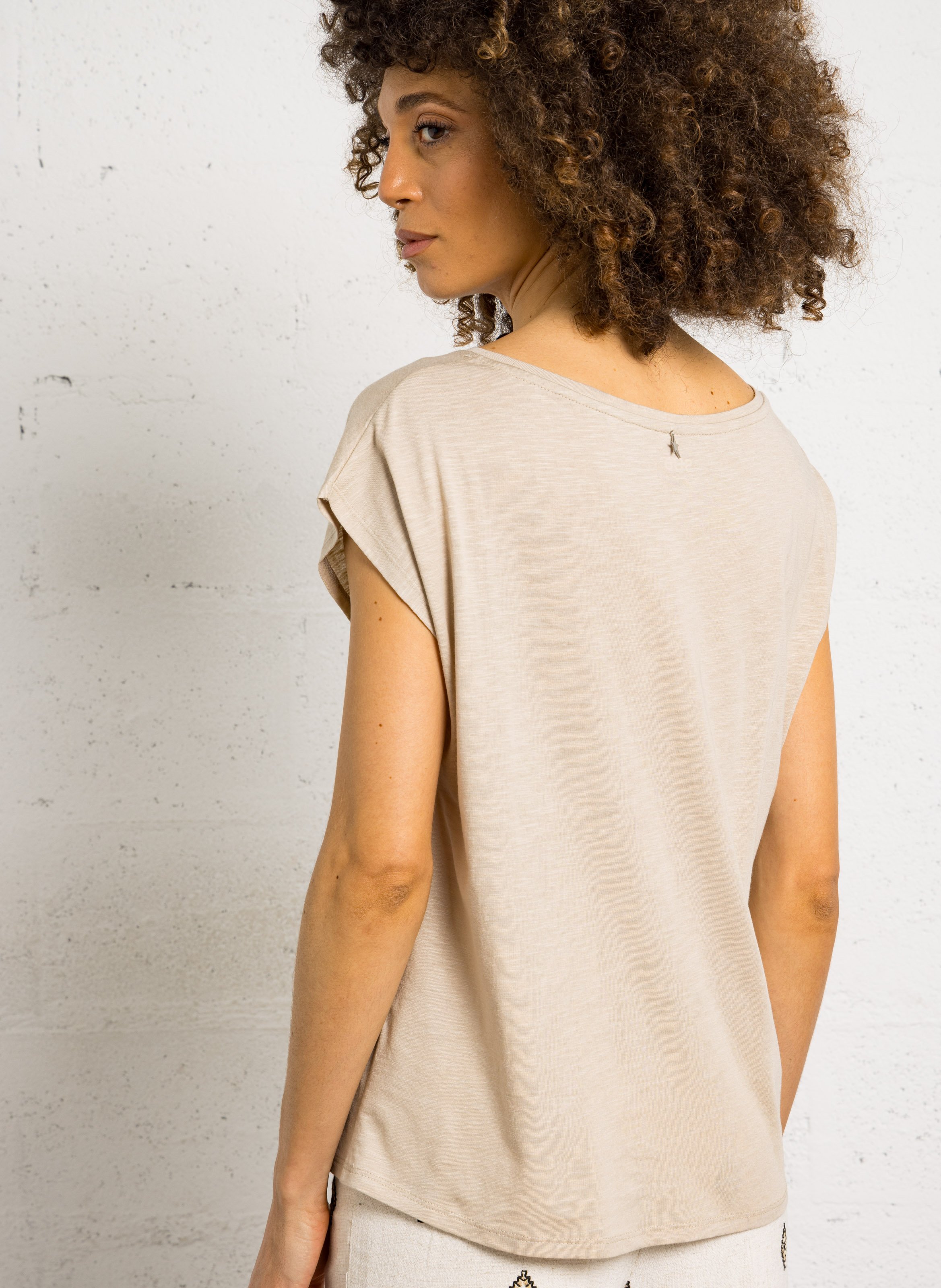 T-shirt oversize en coton mélangé SUD EXPRESS Beige