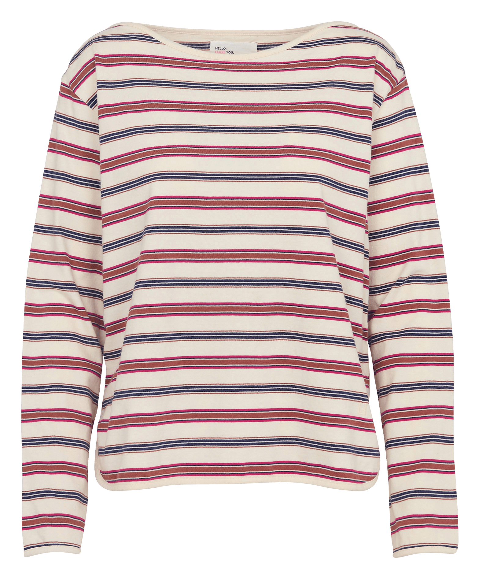 Langärmliges T-Shirt mit U-Boot-Ausschnitt und Streifenmuster LEON & HARPER