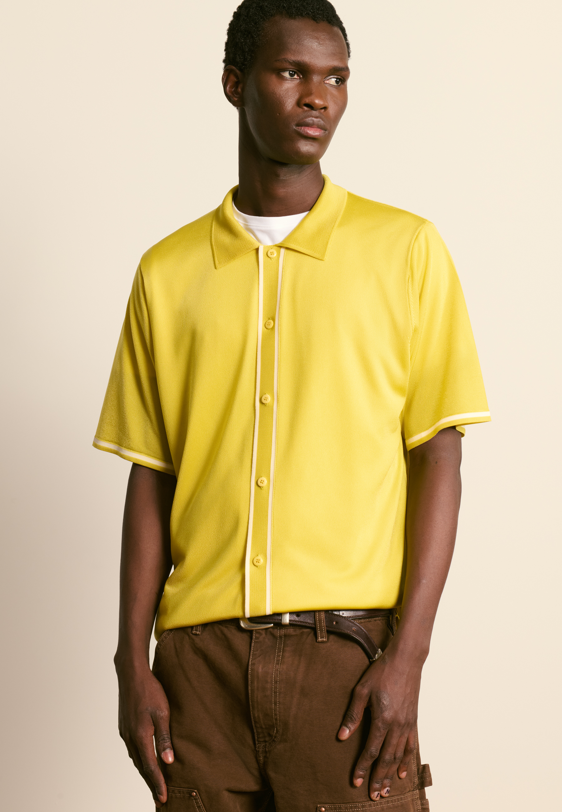 Chemise manches courtes en fil lumière MAISON MONTAGUT