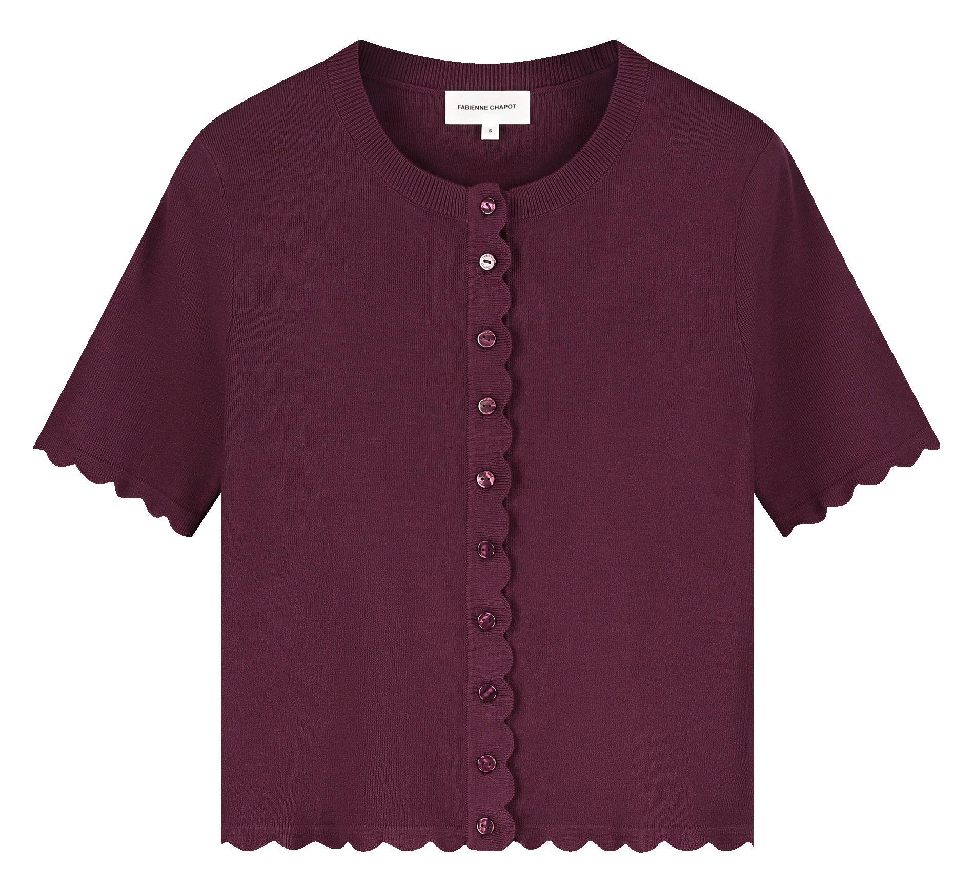 Short-sleeved solid color vest FABIENNE CHAPOT Red
