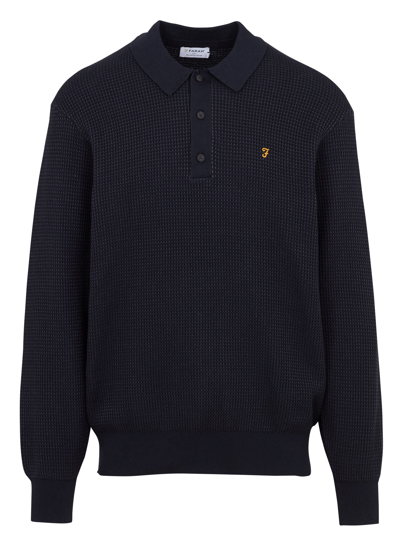 Pull col classique en coton biologique FARAH Bleu