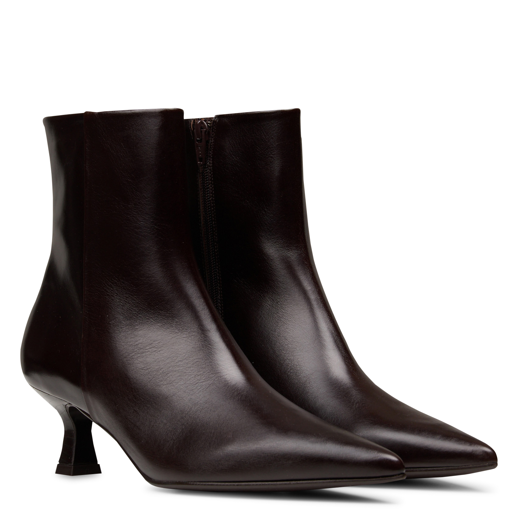 Leather mid-calf boots with pointed toe BILLI BI Brown