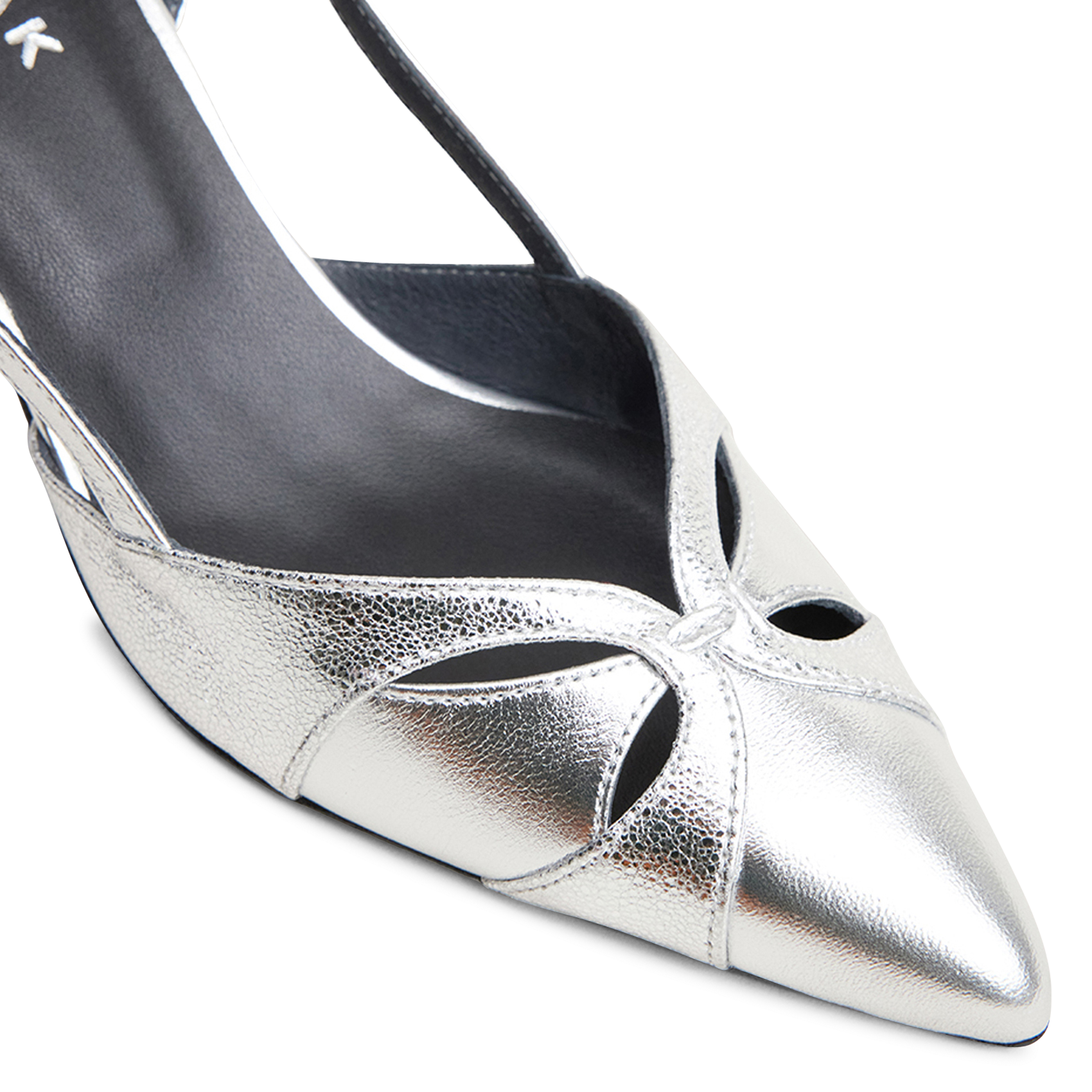 Leather pumps with pointed toe JONAK Silver