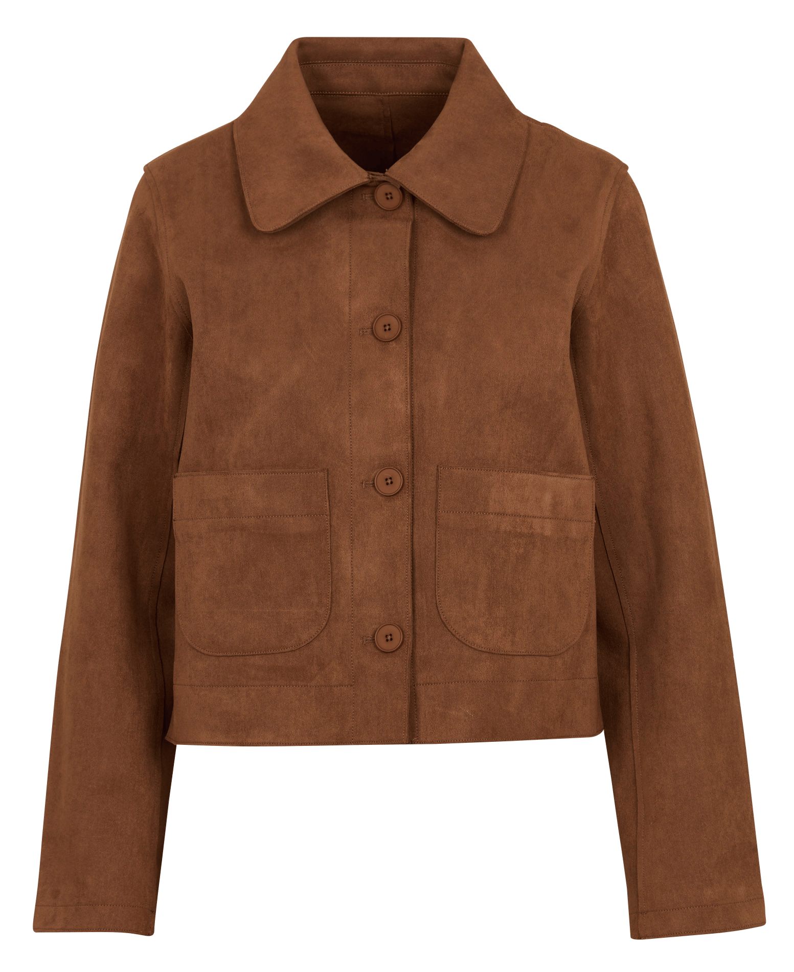 Short straight buttoned jacket SUNCOO Brown