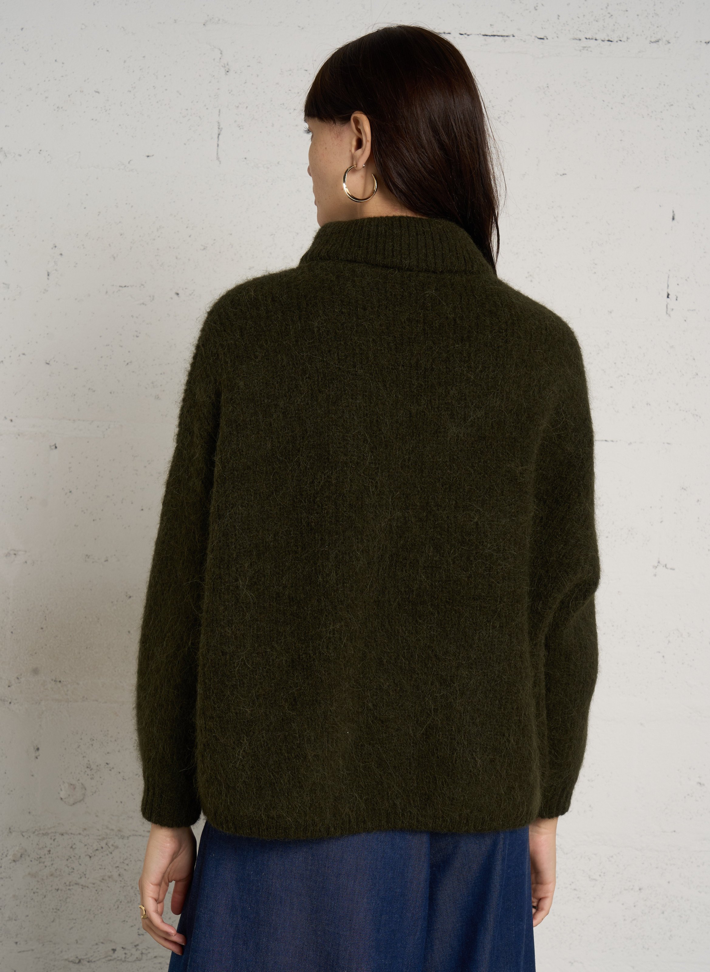 Pull col roulé ample MAISON 123 Kaki