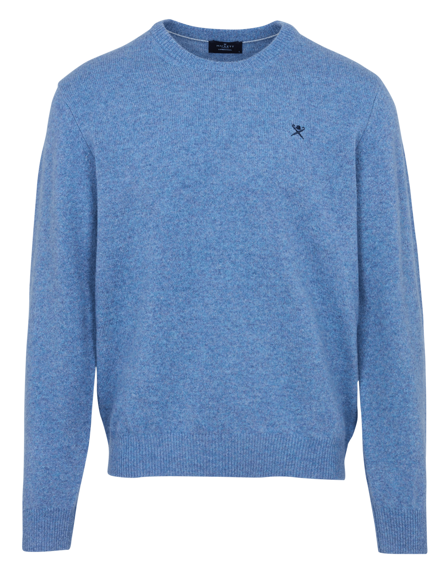 Straight round neck wool sweater with embroidery HACKETT