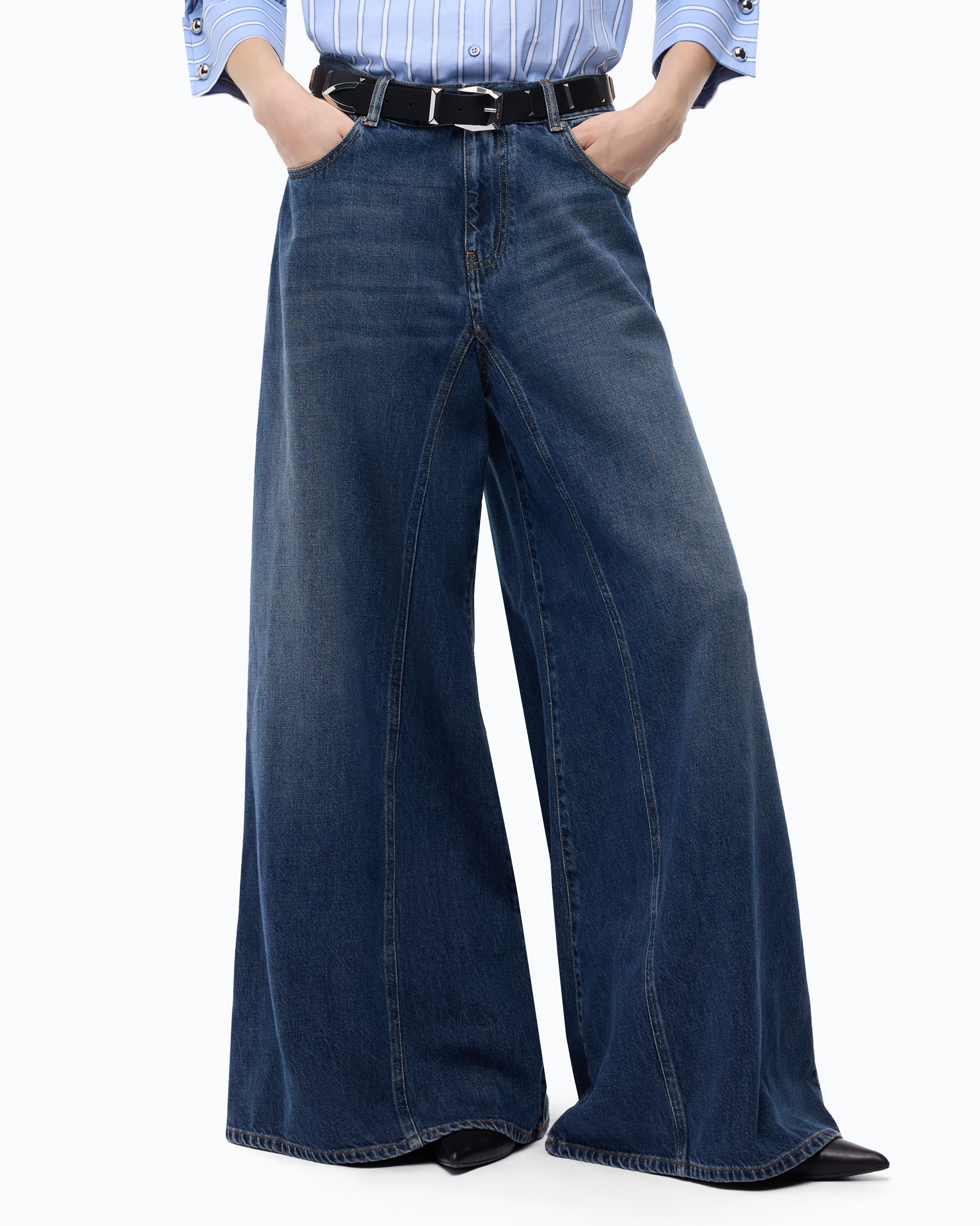 Jean évasé super wide leg PINKO Bleu