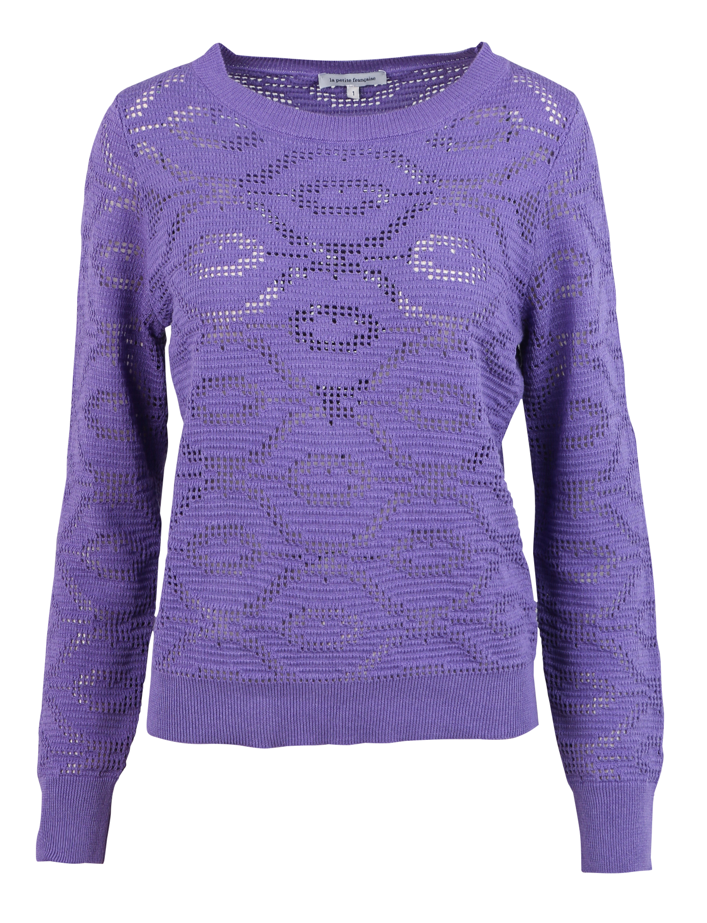 Pull col rond ajouré en coton mélangé LA PETITE FRANCAISE