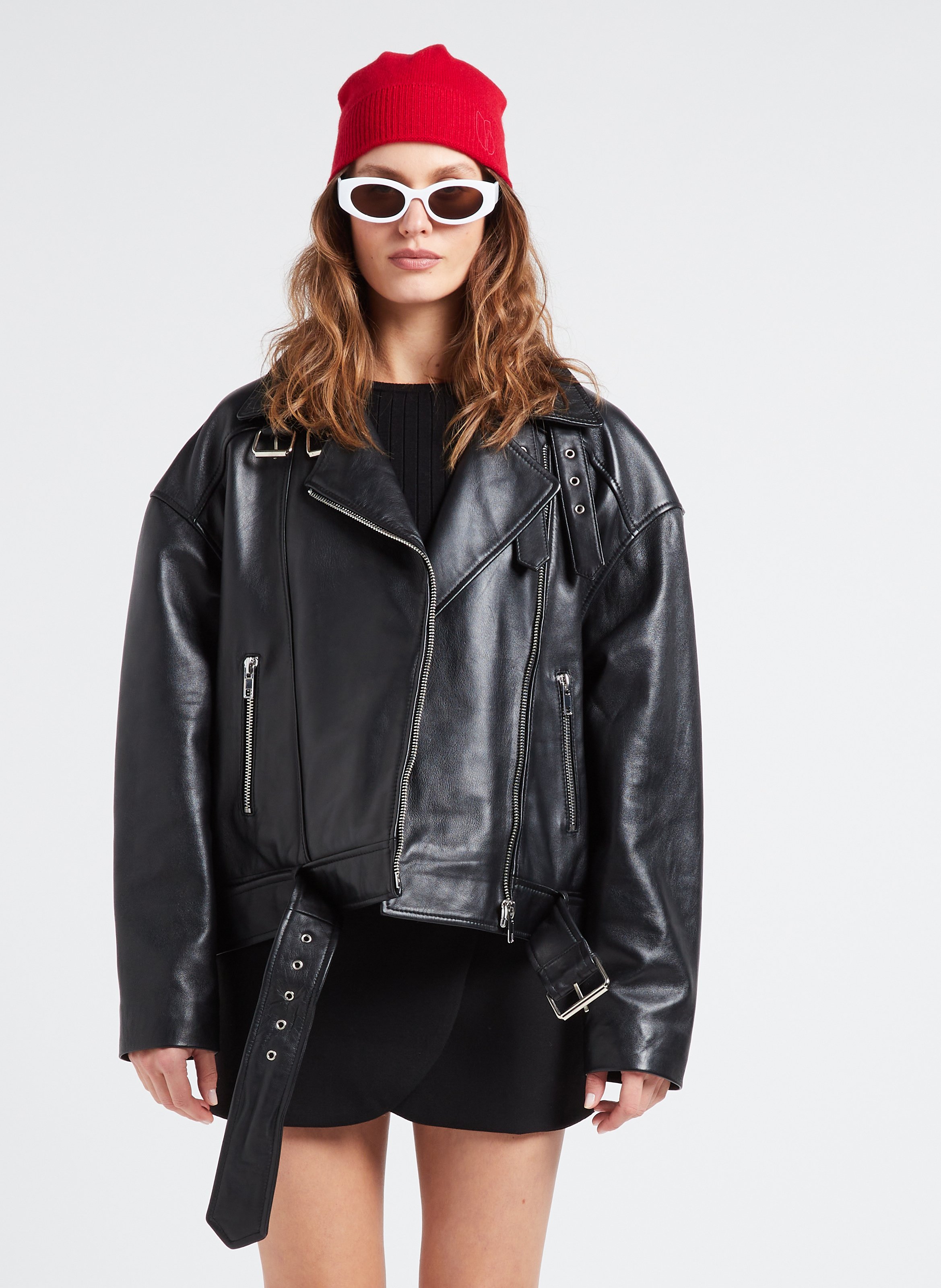 Leather Perfecto Jacket With Tailored Collar Noir Saison 1865