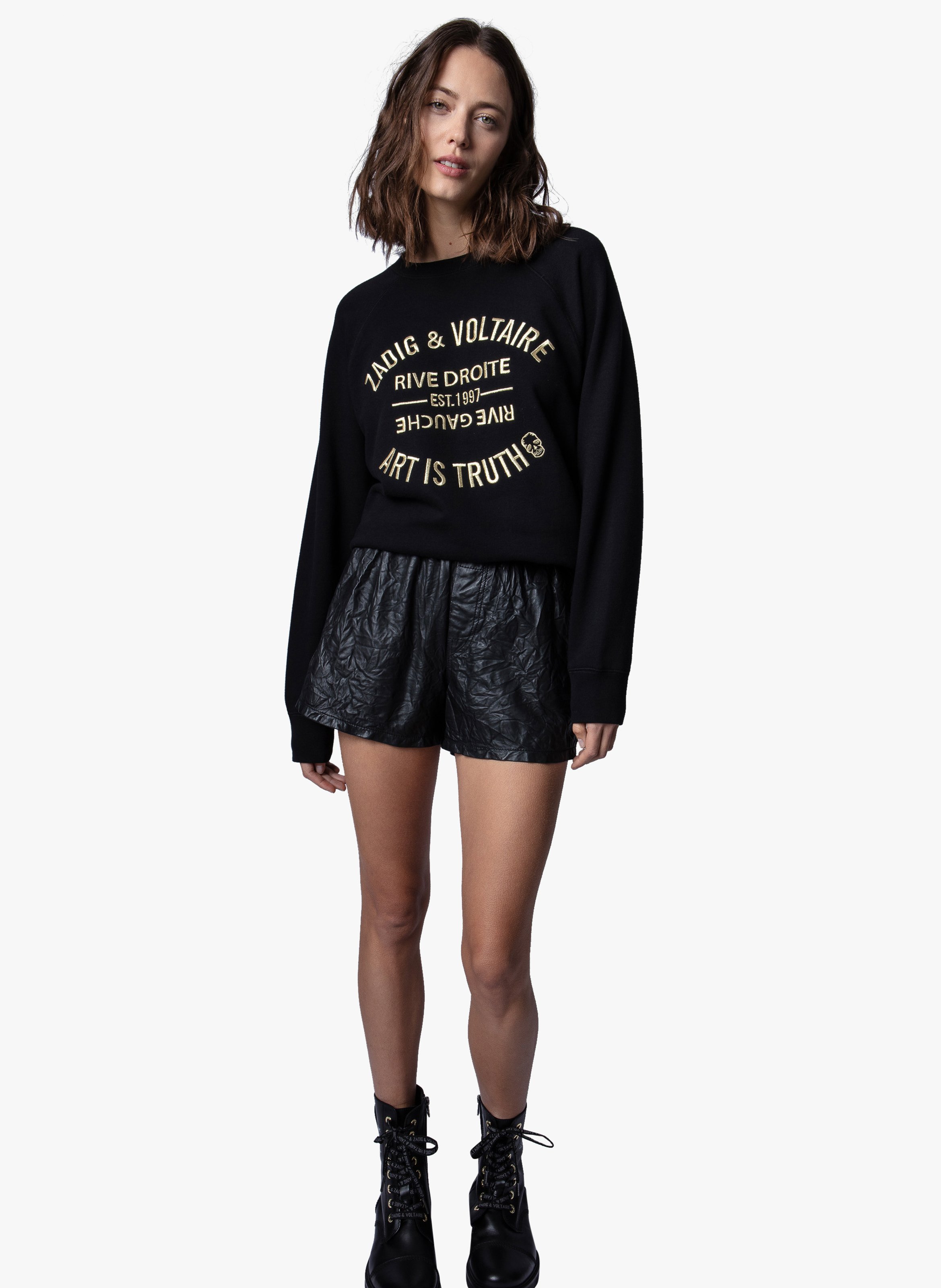 Embroidered round-neck sweatshirt ZADIG&VOLTAIRE Black