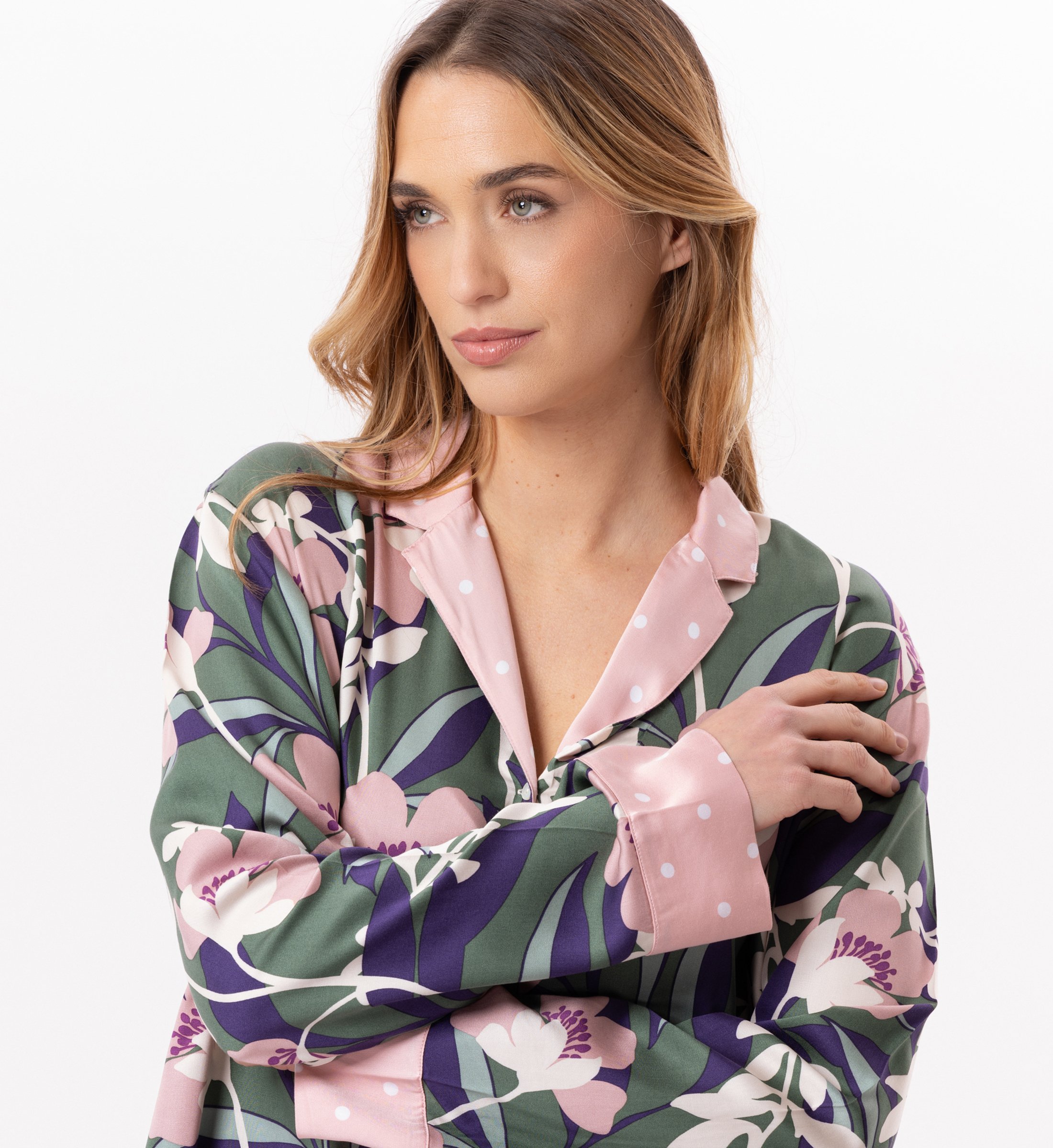 Buttoned viscose pyjama LE CHAT Multicolored