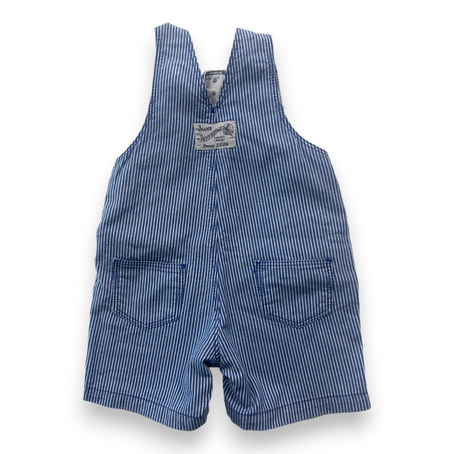 Blue baby overalls - 12 months PETIT BATEAU - Seconde Main Blue