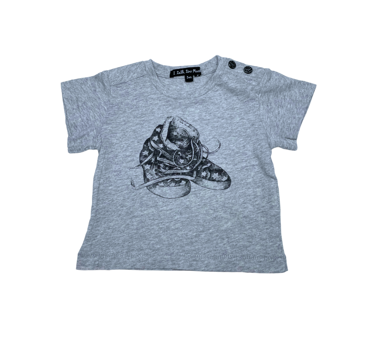 Grey Baby T-shirt - 3 months I TALK TOO MUCH - Seconde main Grey