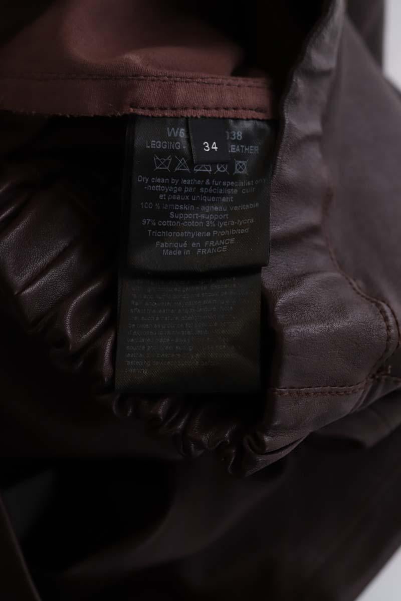 Slim leather pants JOSEPH - Seconde Main Brown