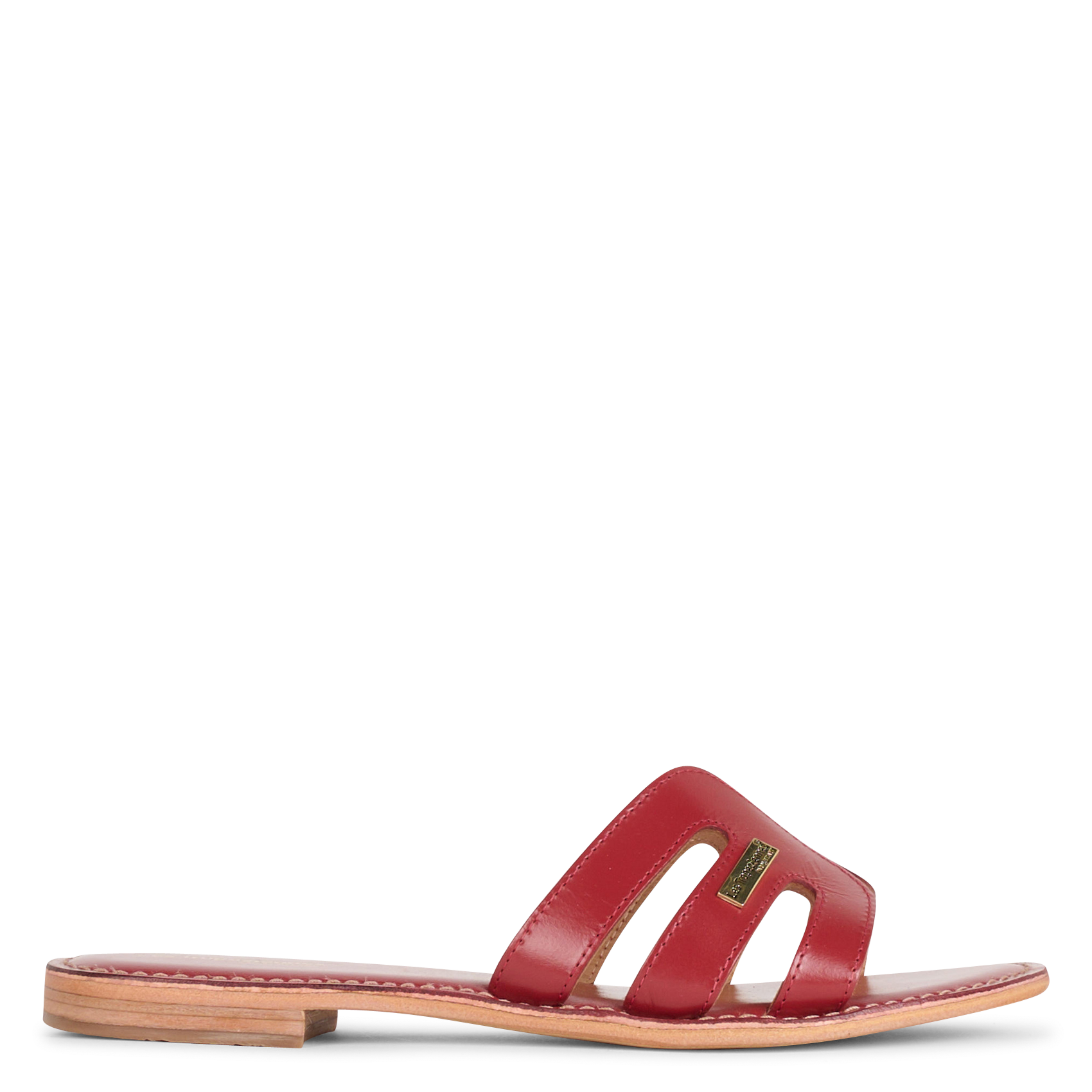Aouda flat leather sandals LES TROPEZIENNES PAR M.BELARBI Red