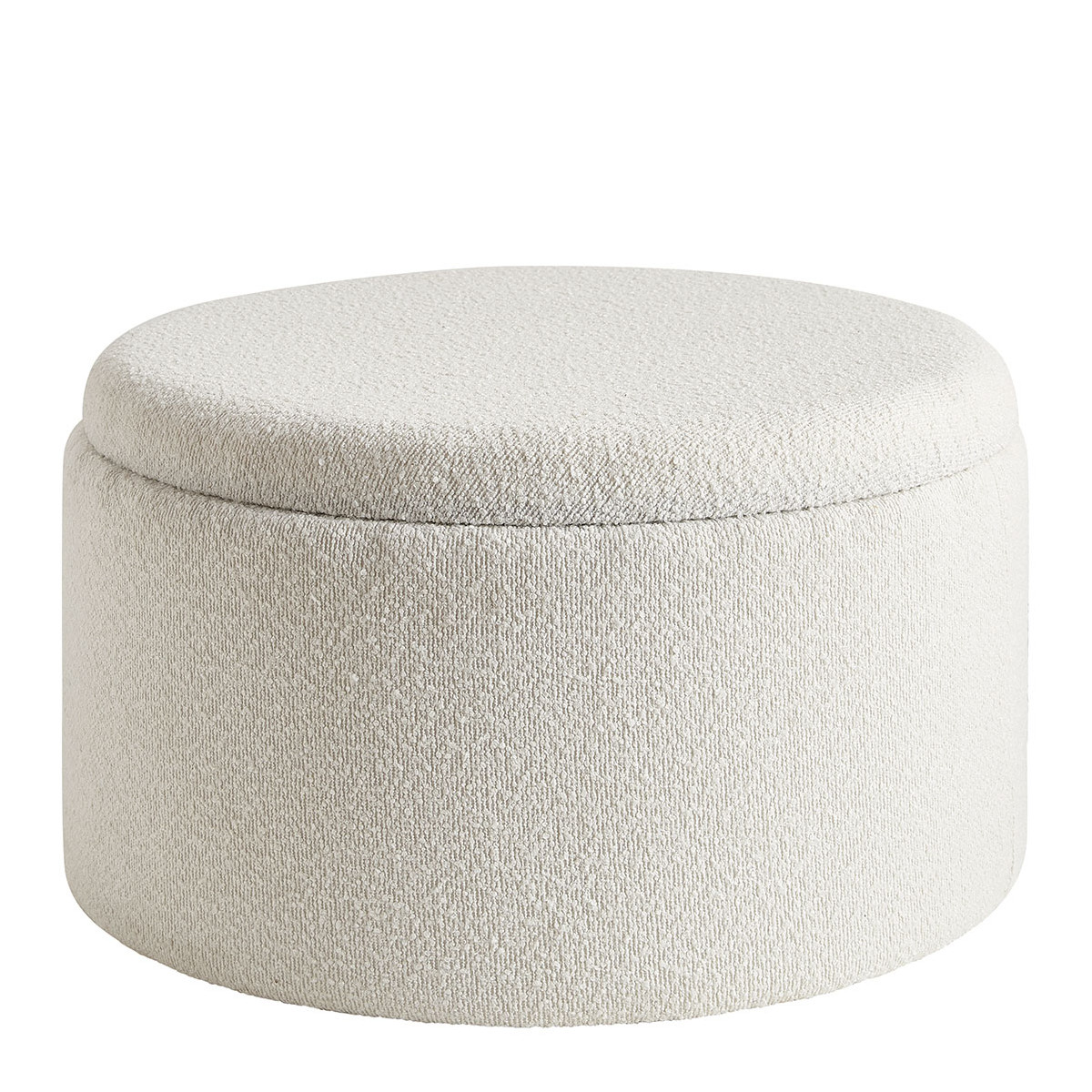 Set de 2 poufs rila en bouclette - crème BLANC D'IVOIRE Blanc