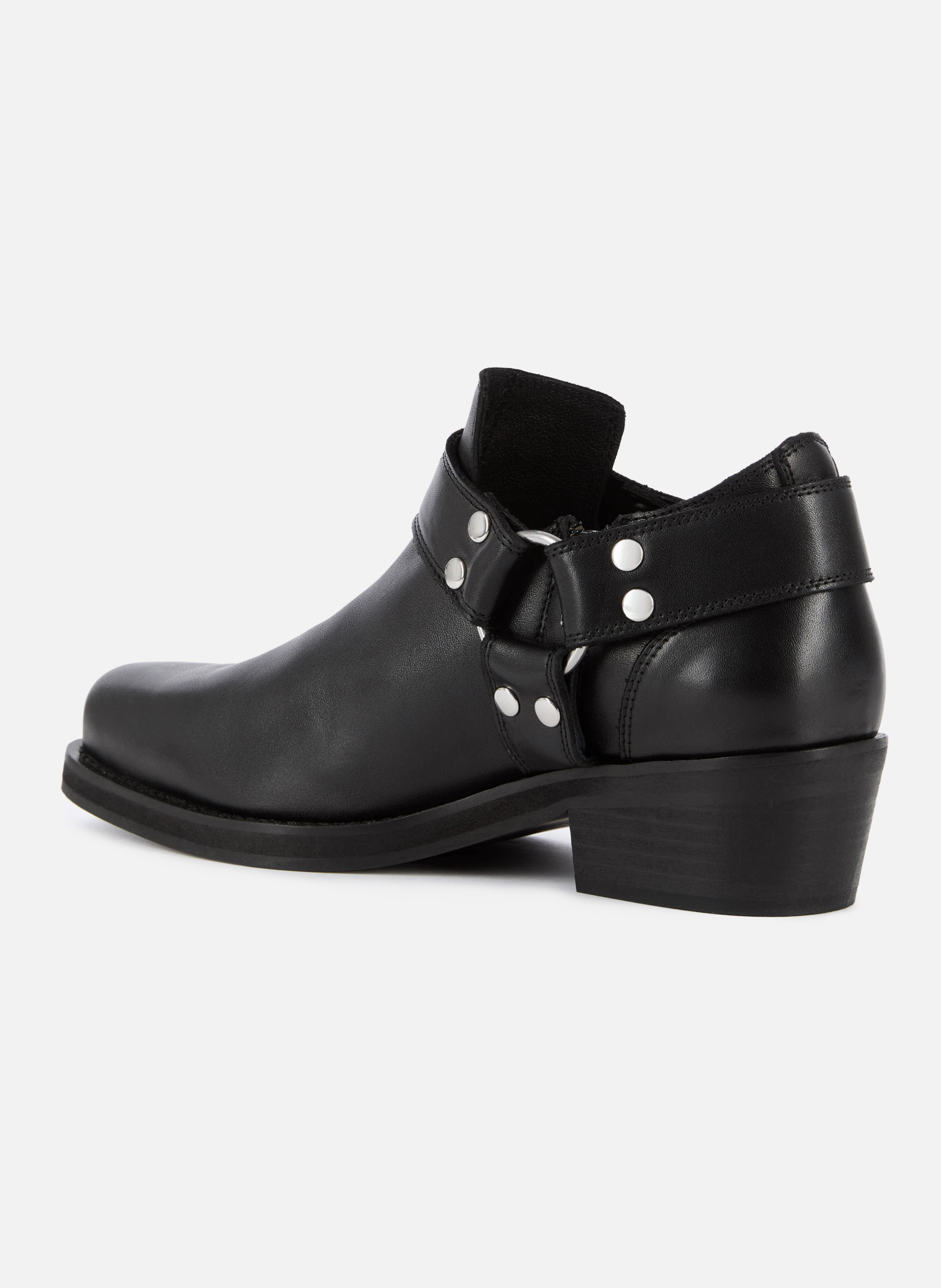 Low ankle boots with leather straps THE KOOPLES Black