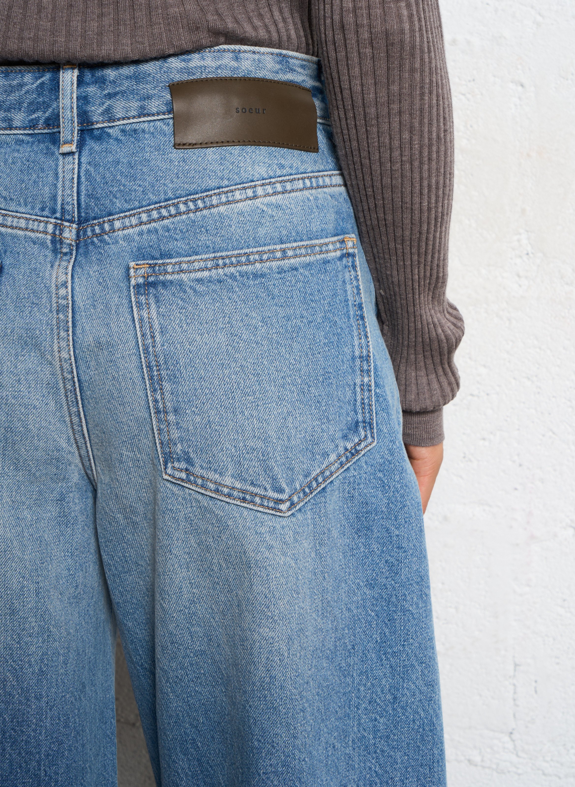 Weite Baumwoll-Jeans SOEUR Blau