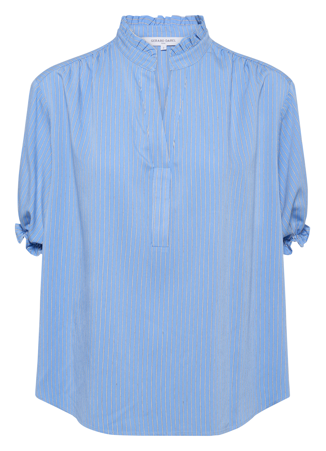 Blouse droite col montant à rayures GERARD DAREL Bleu