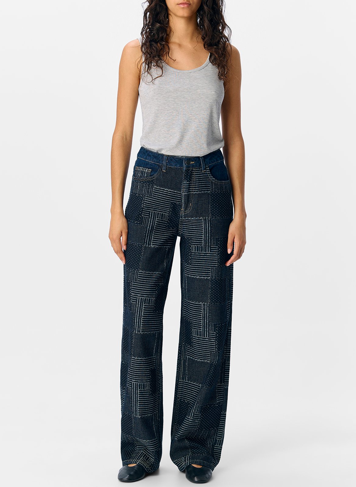 Grote katoenen jeans OBJECT Blauw