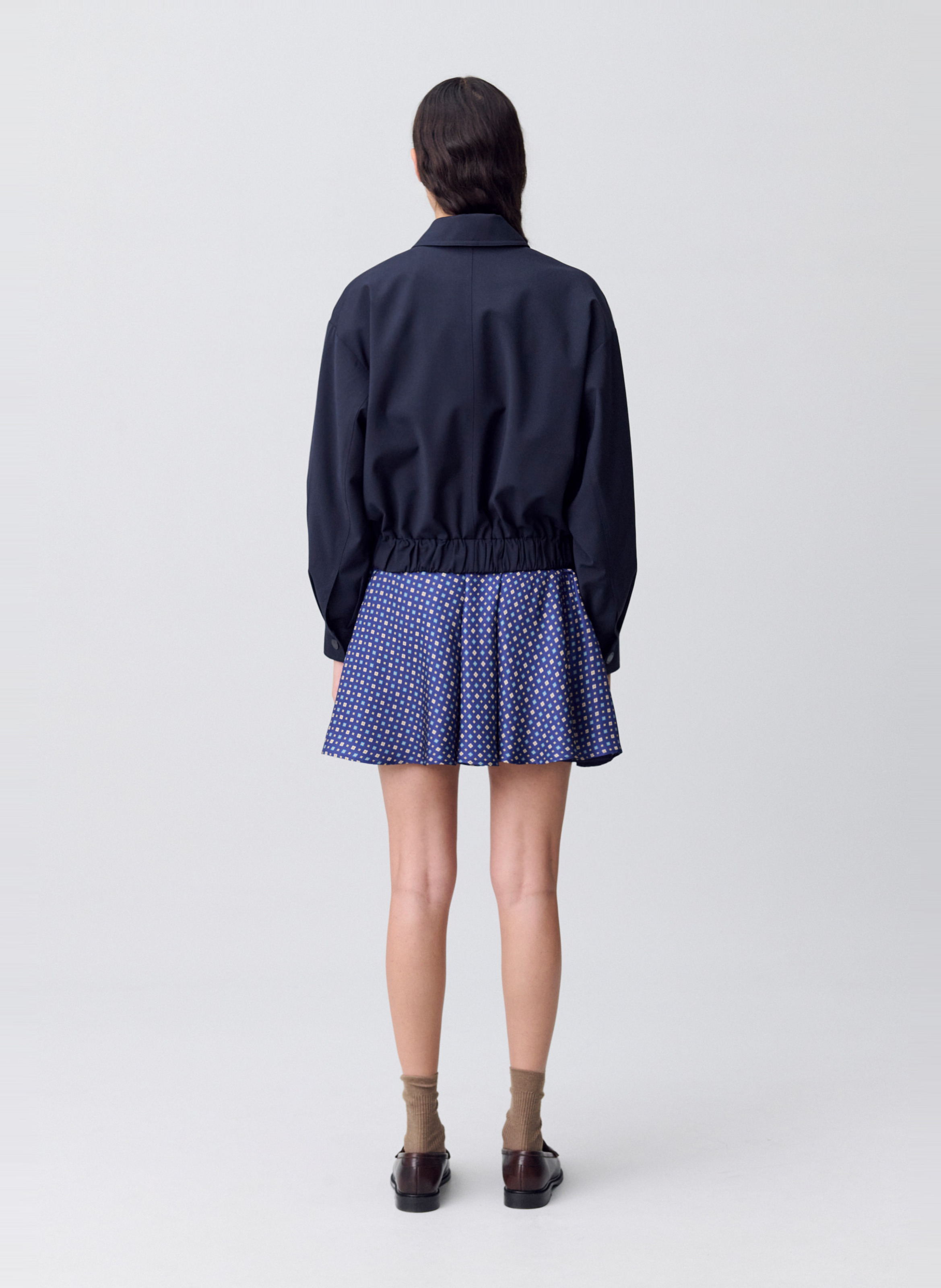 Veste droite col classique en laine mélangée CLAUDIE PIERLOT Bleu