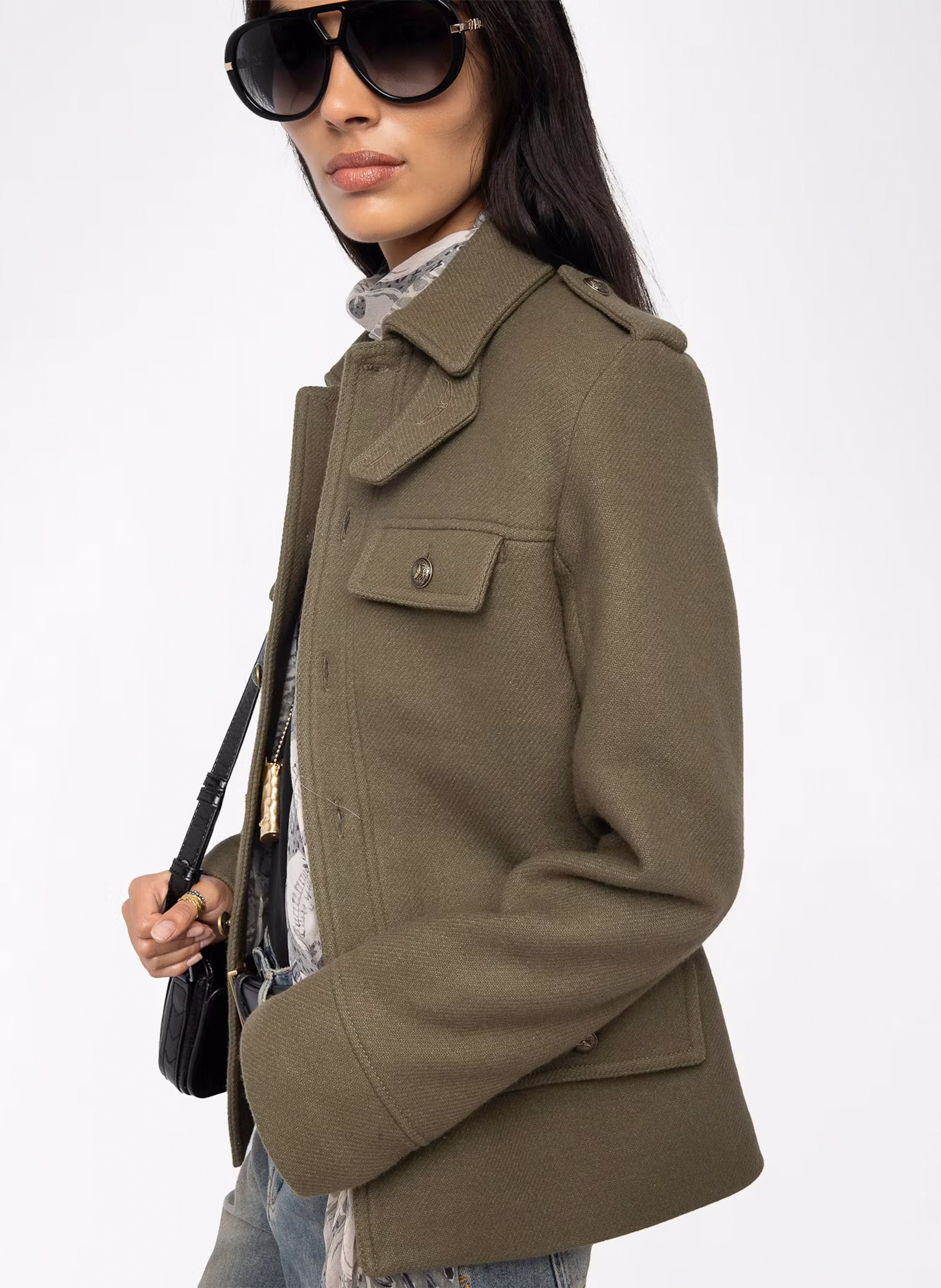 Giacca collo classico in misto lana ZADIG&VOLTAIRE Verde