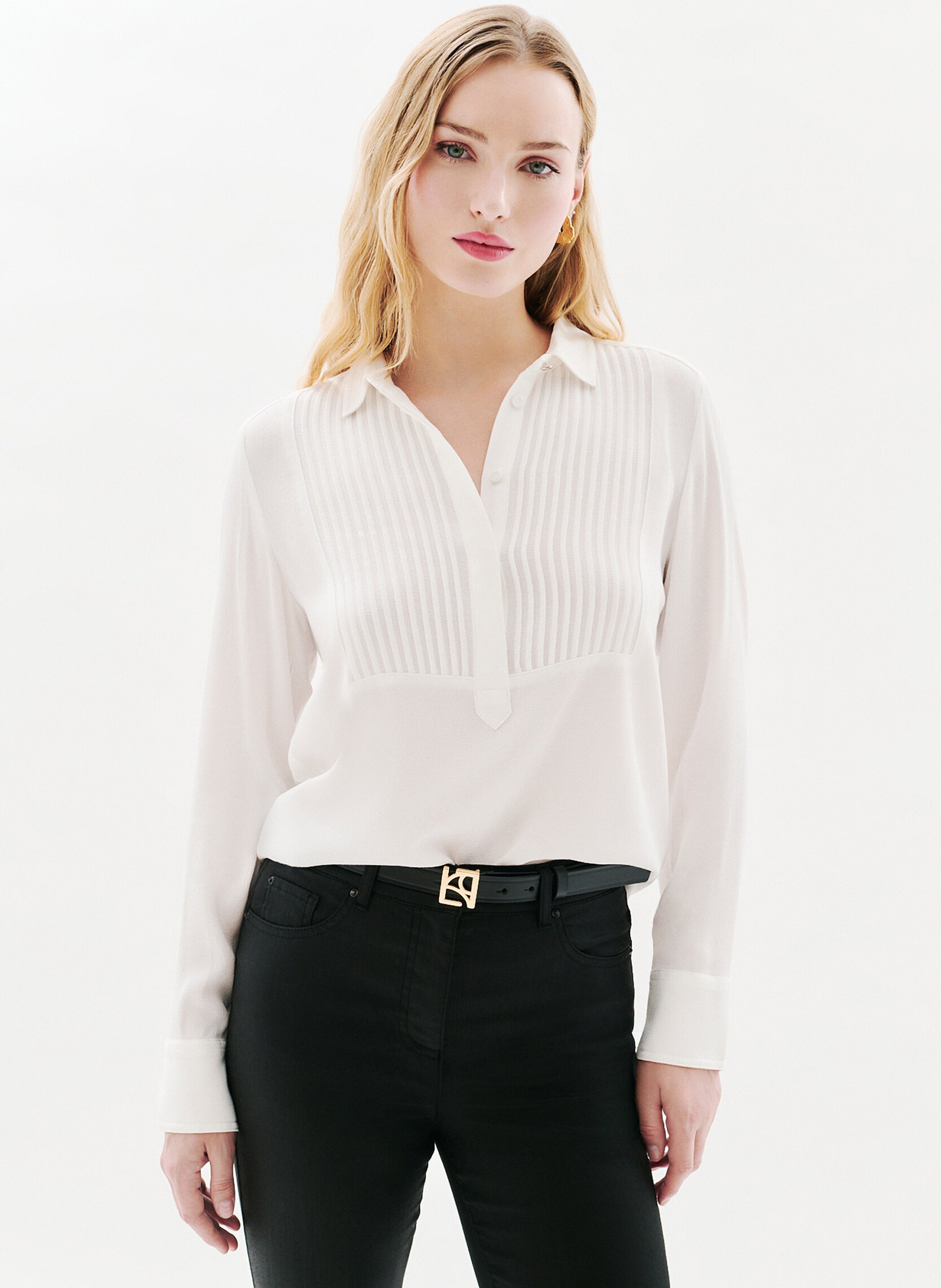 Blouse col classique  CAROLL Beige