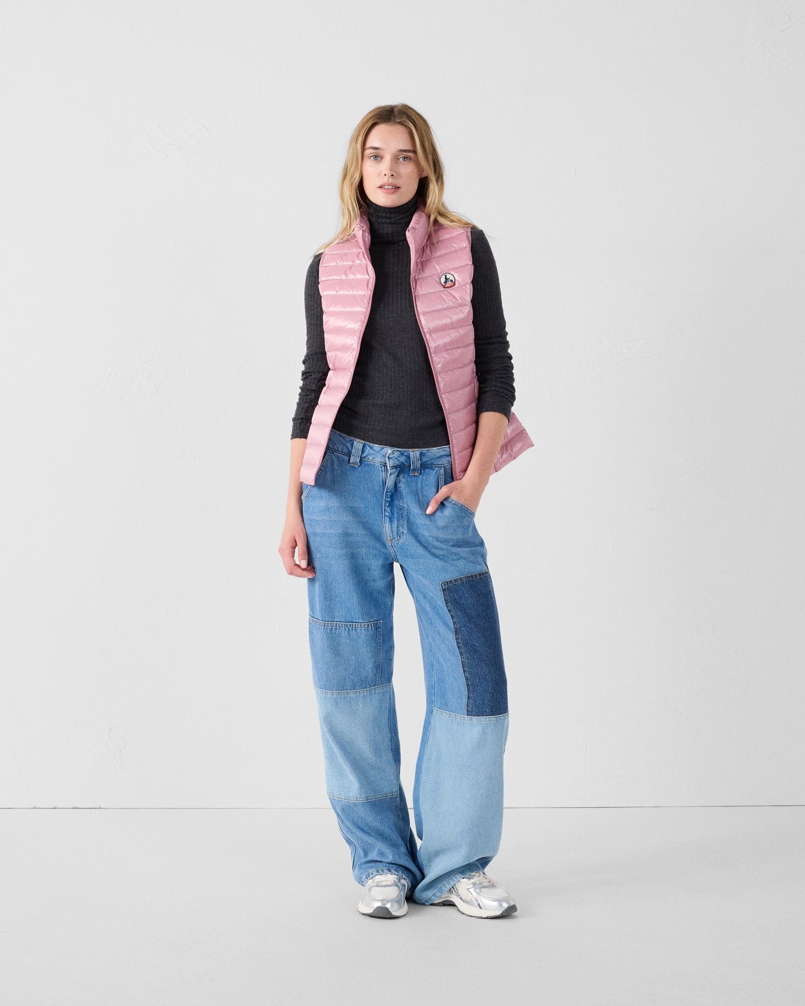 Seda Shiny Sleeveless Lightweight Puffer Coat JOTT Pink