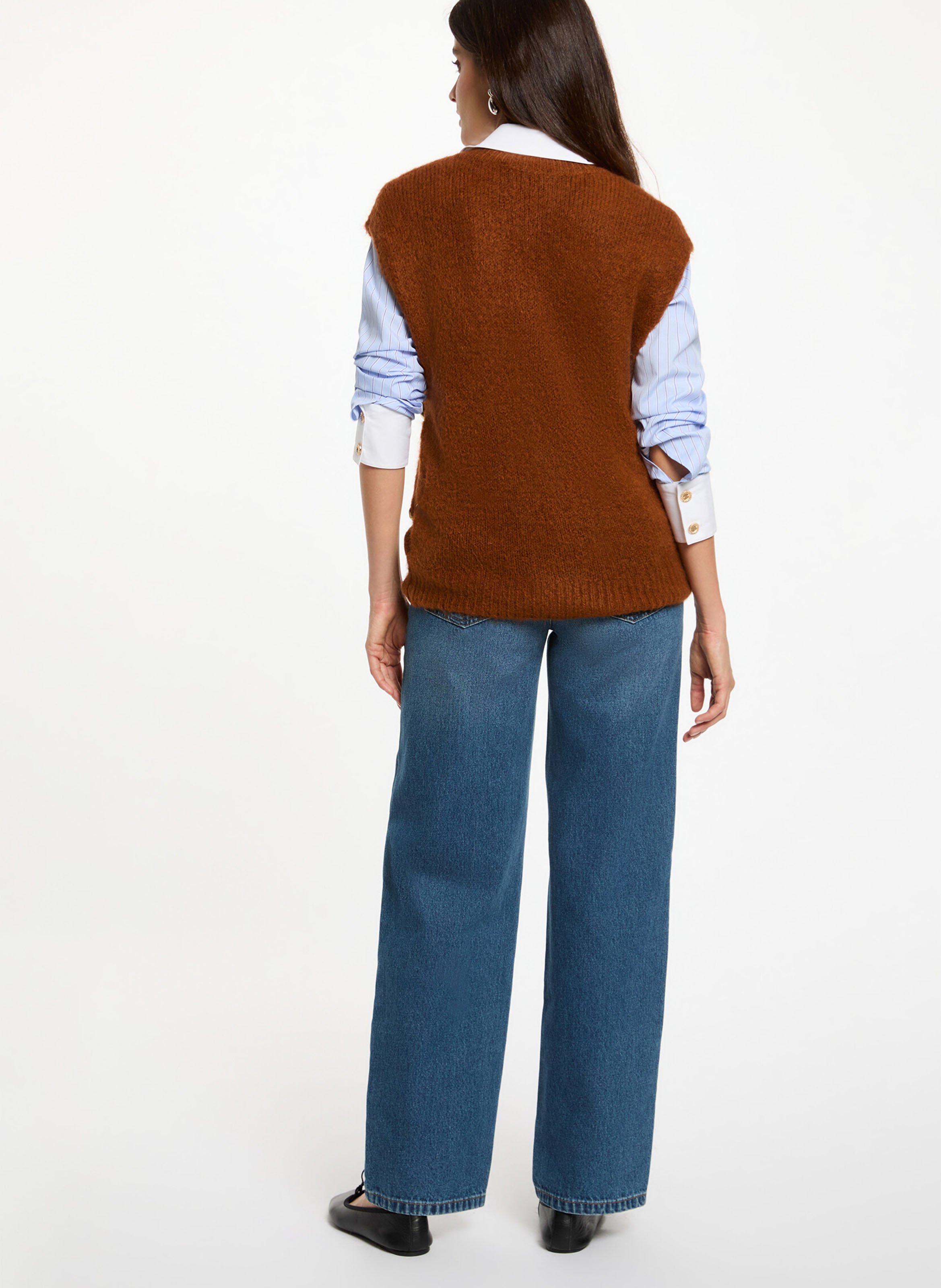 Pull col V  MORGAN Marron