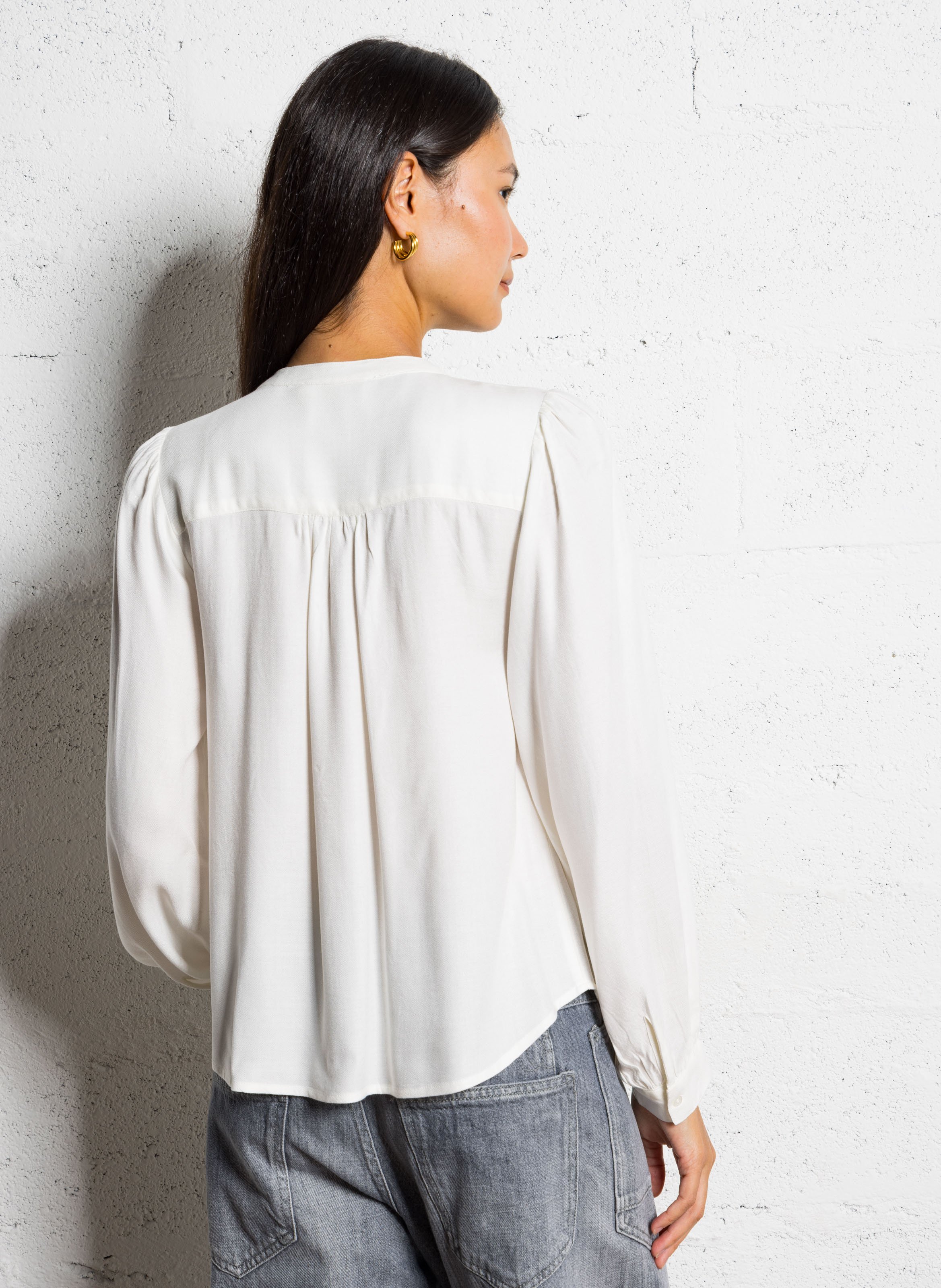 Blouse col mao  LA PETITE ETOILE Beige