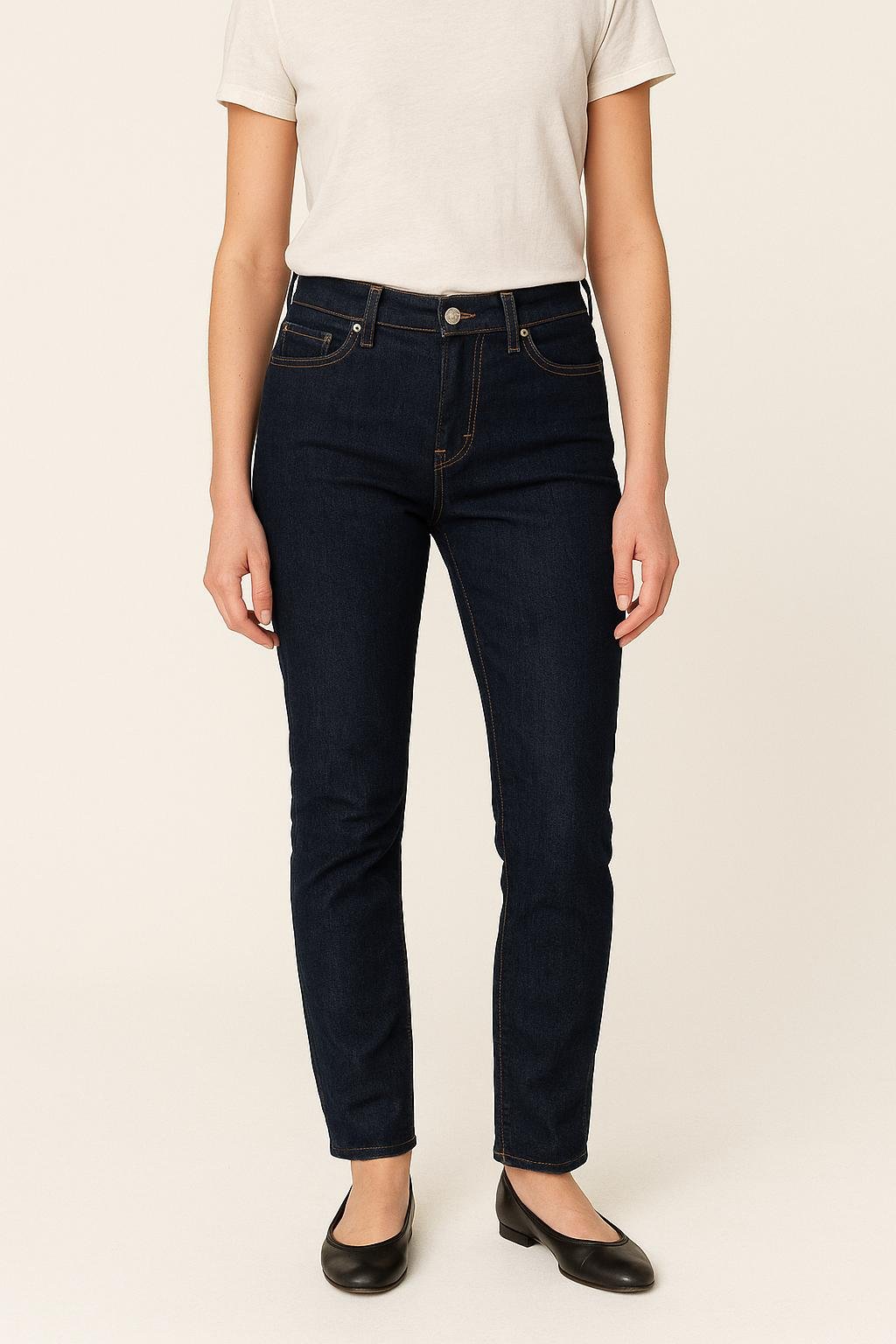 Cropped slim jeans with studs ACNE STUDIOS - Seconde Main Blue
