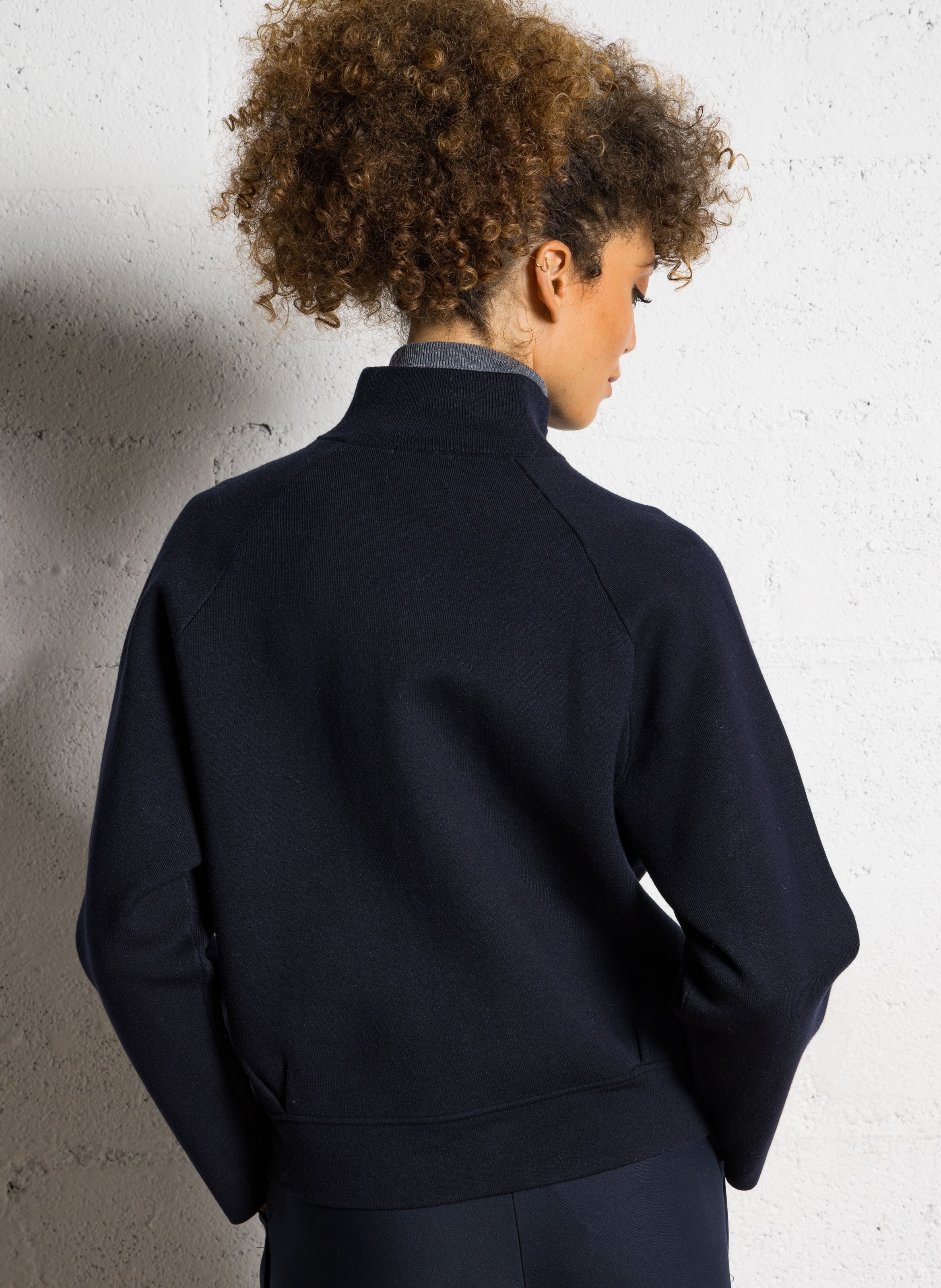 Solid straight zippered vest MAISON 123 Blue