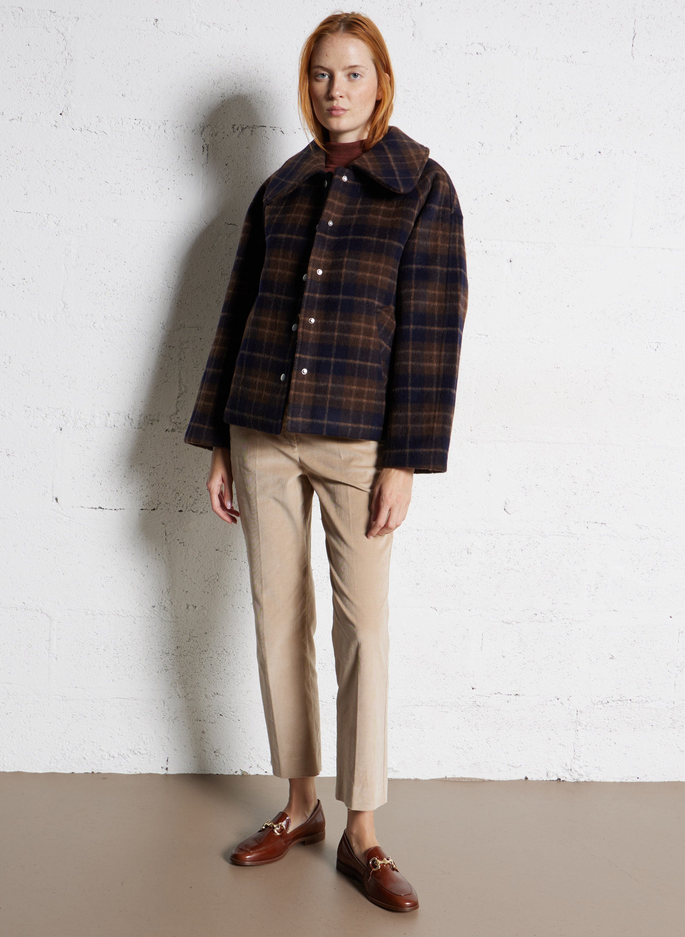 Veste col classique en laine mélangée THE TINY BIG SISTER Marron