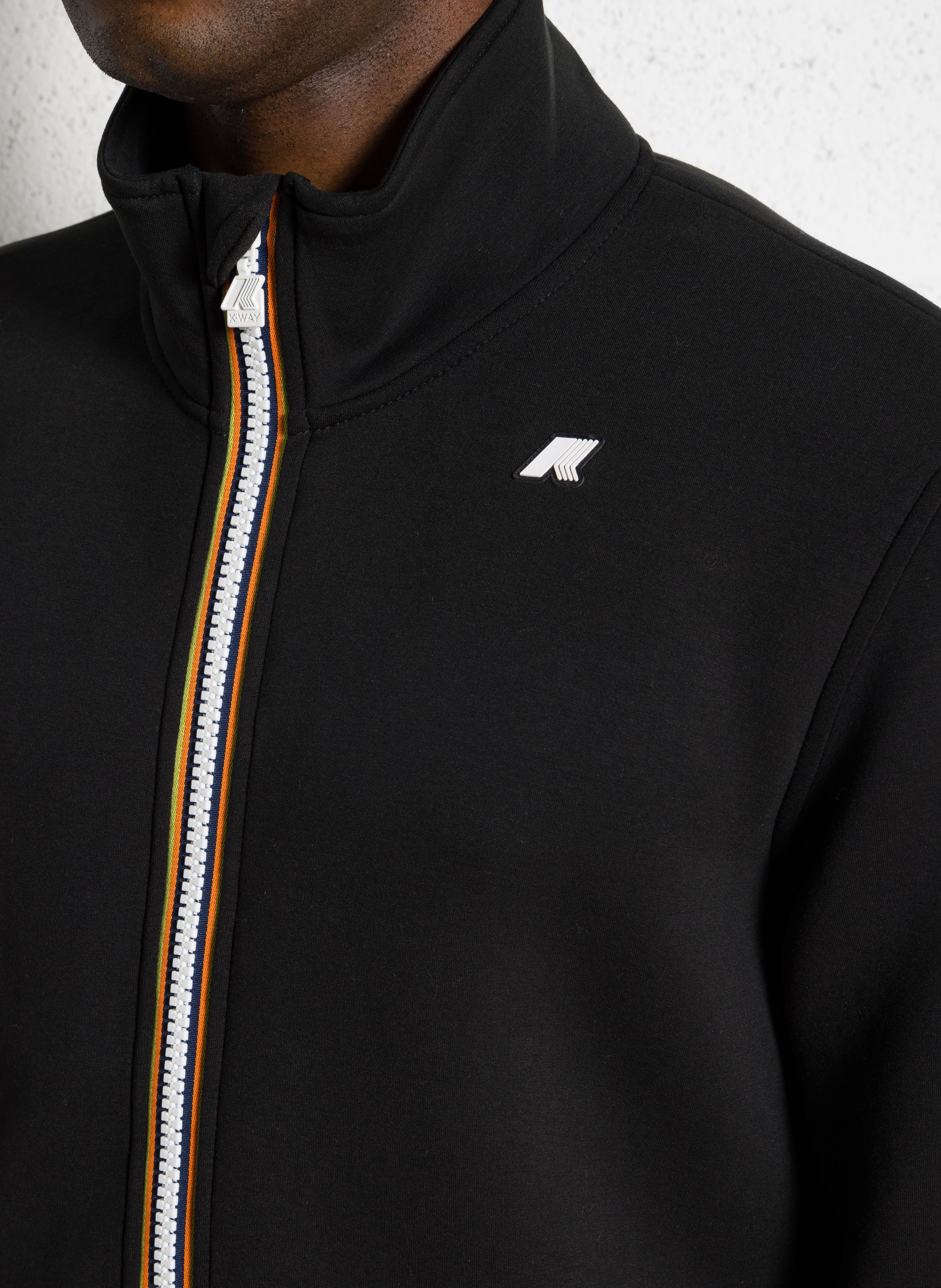 Sweat droit col montant K-WAY Noir