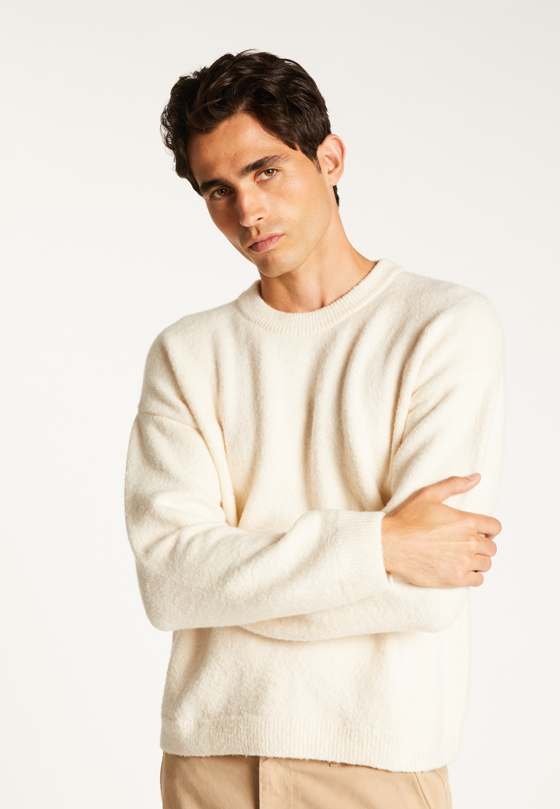 Colour block cotton sweater MAISON MONTAGUT White