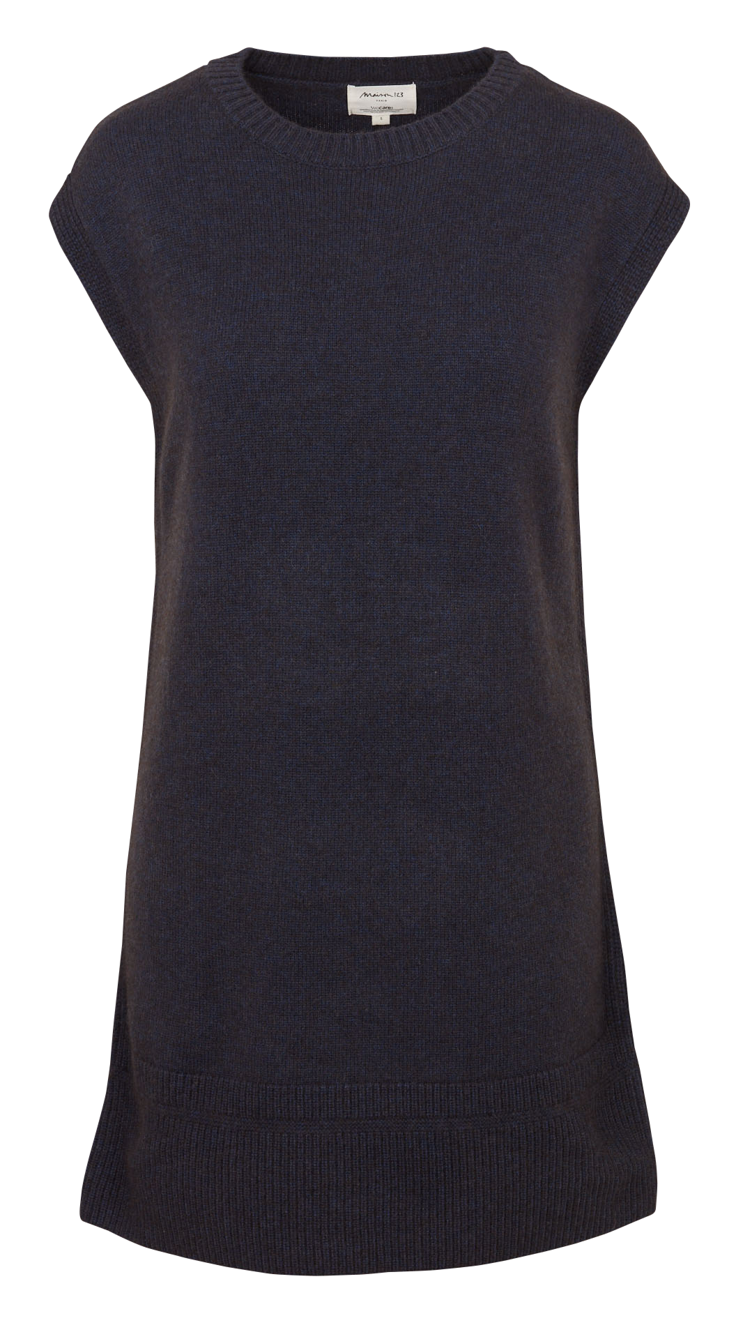 Short round-neck wool dress MAISON 123 Blue