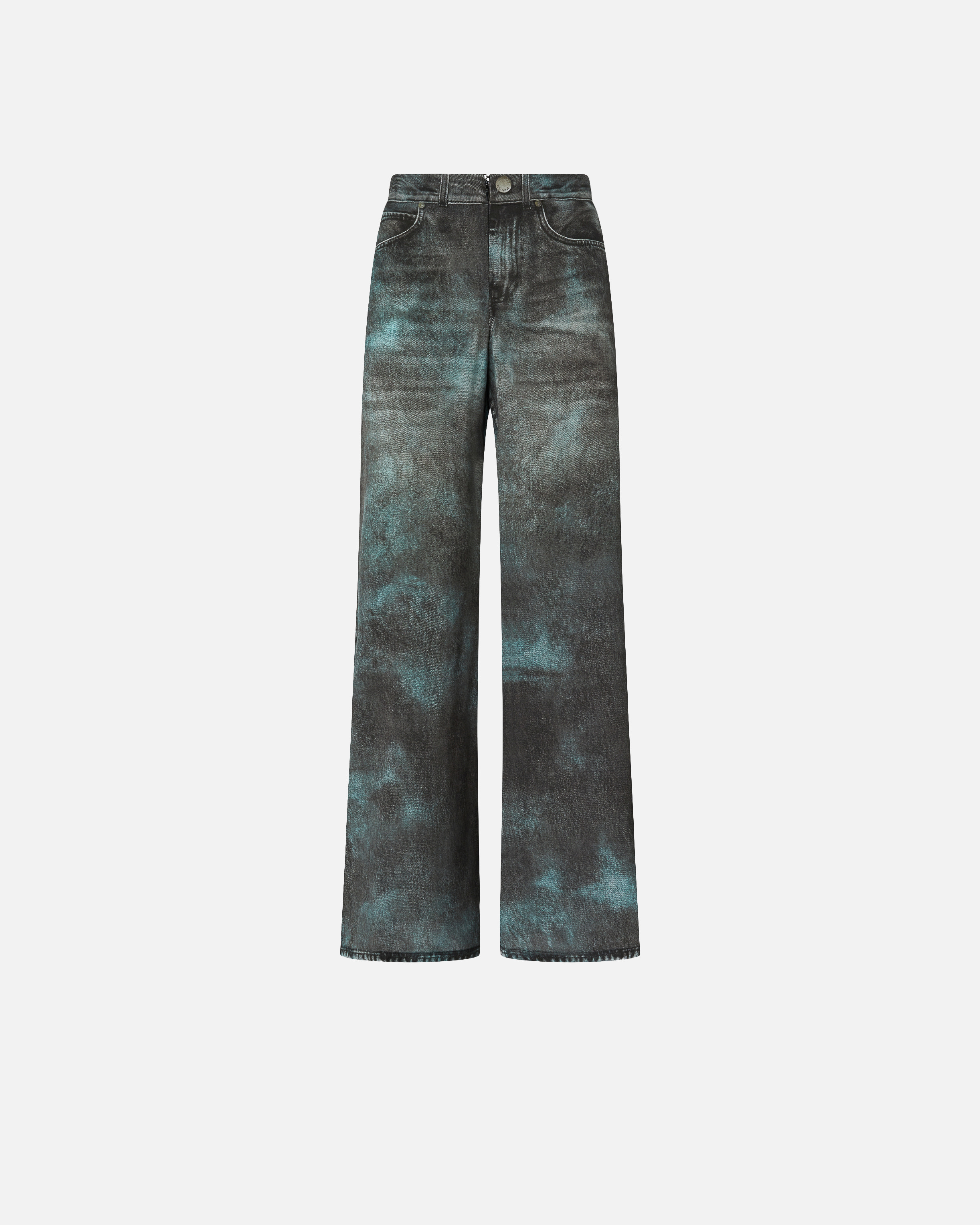 Wide-leg pants with denim effect print PINKO Grey