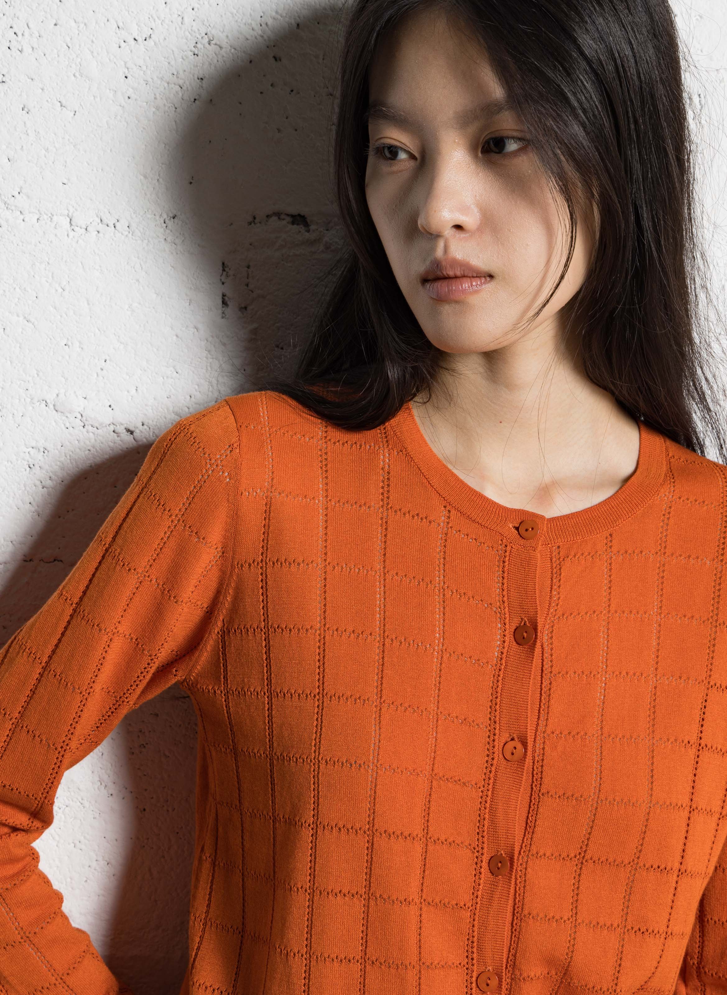 Vest met ronde hals - katoenblend NICE THINGS Bruin