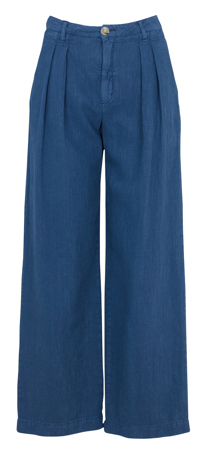 Weit geschnittene Bundfaltenhose aus Leinen-Mix MAISON HOTEL Blau