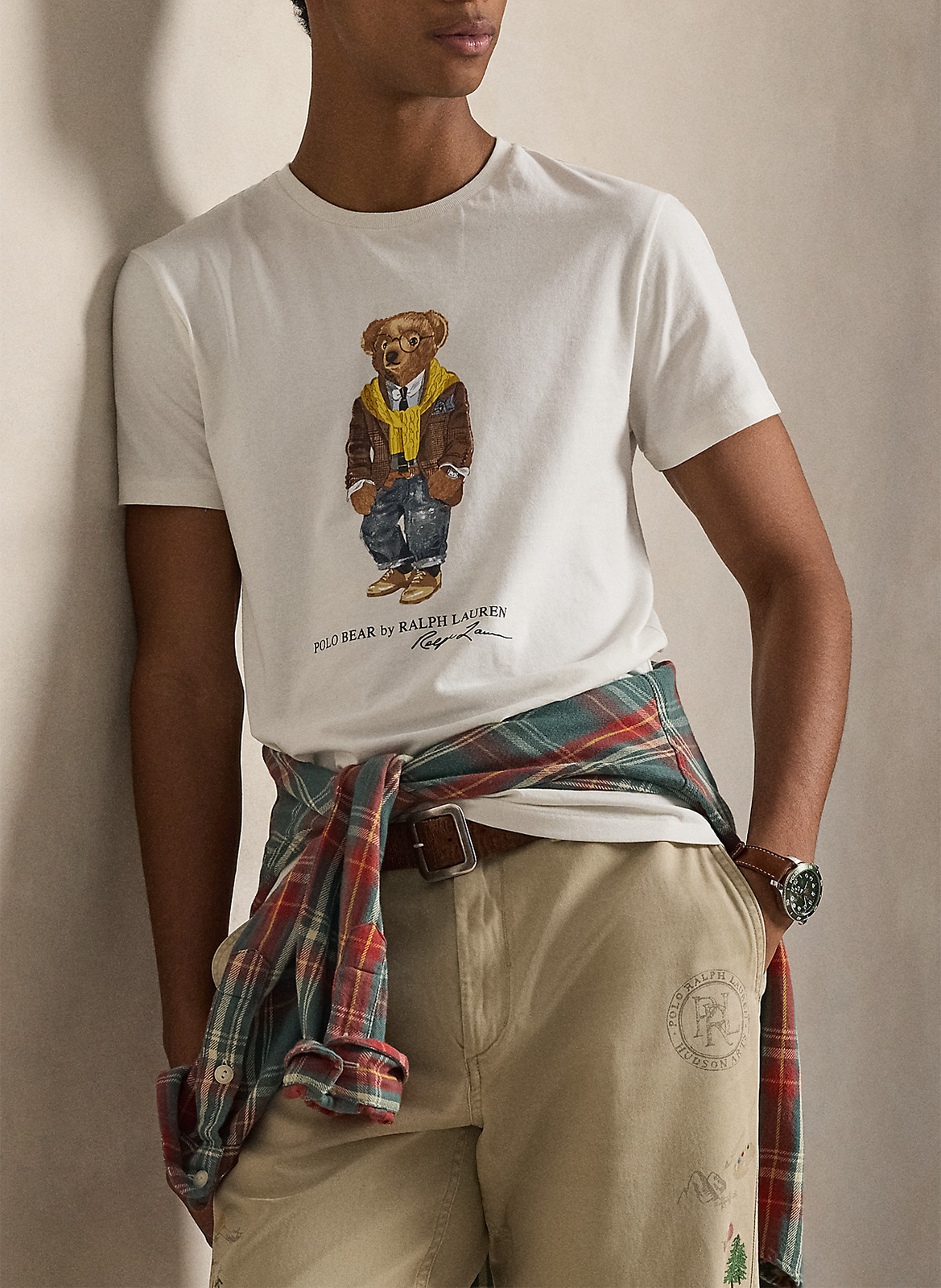 Tee-shirt droit col rond en coton POLO RALPH LAUREN Blanc