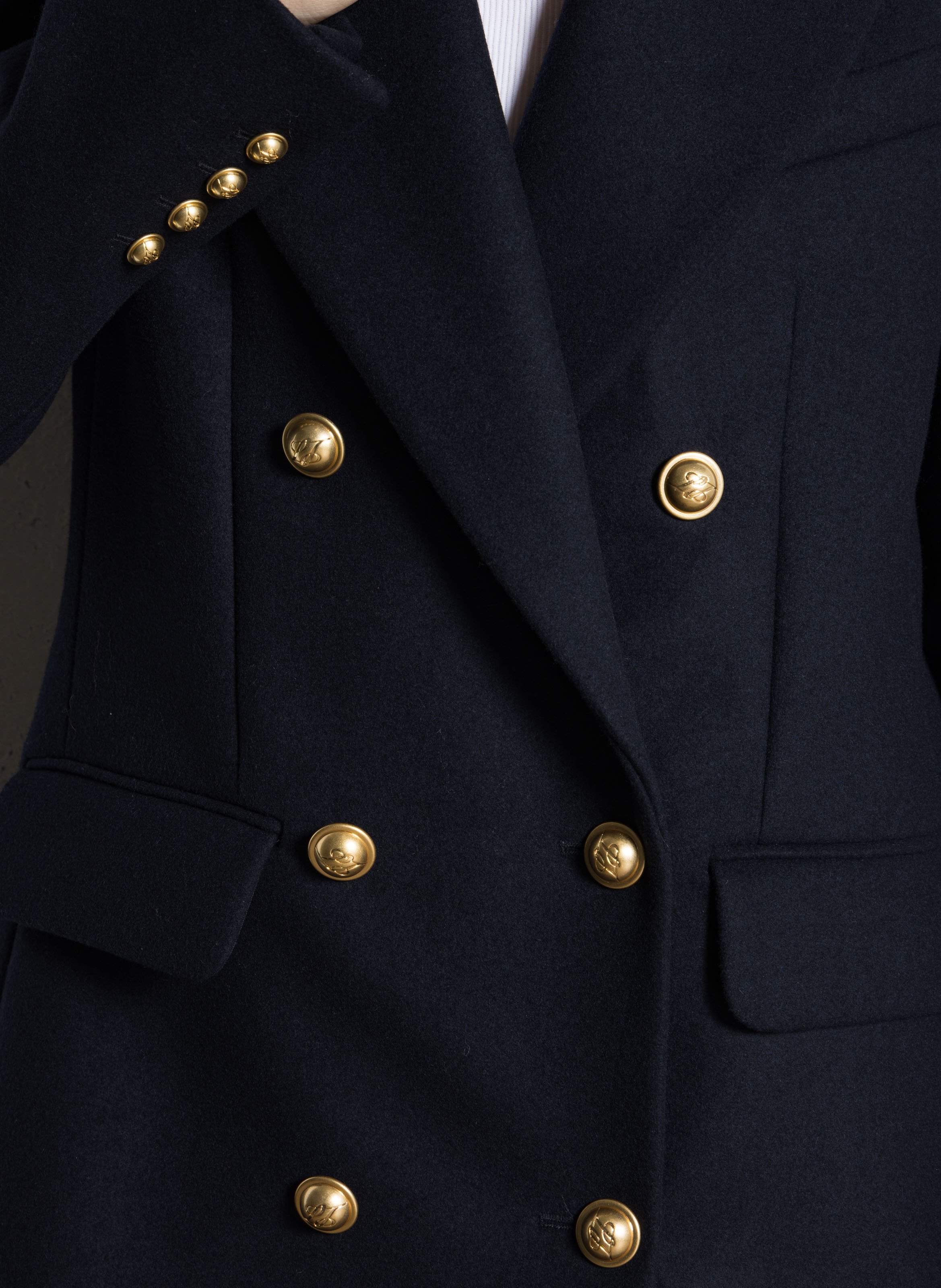 Gerade geschnittener Mantel aus Wollmix mit klassischem Kragen LAURENCE BRAS Blau