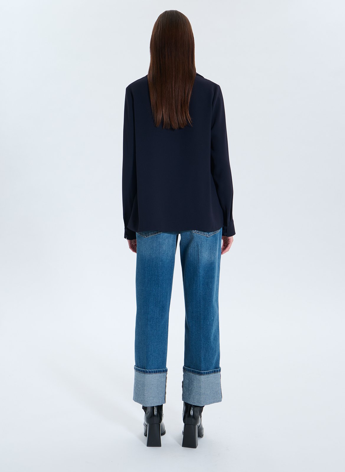 Straight shirt with lapel collar ZAPA Blue