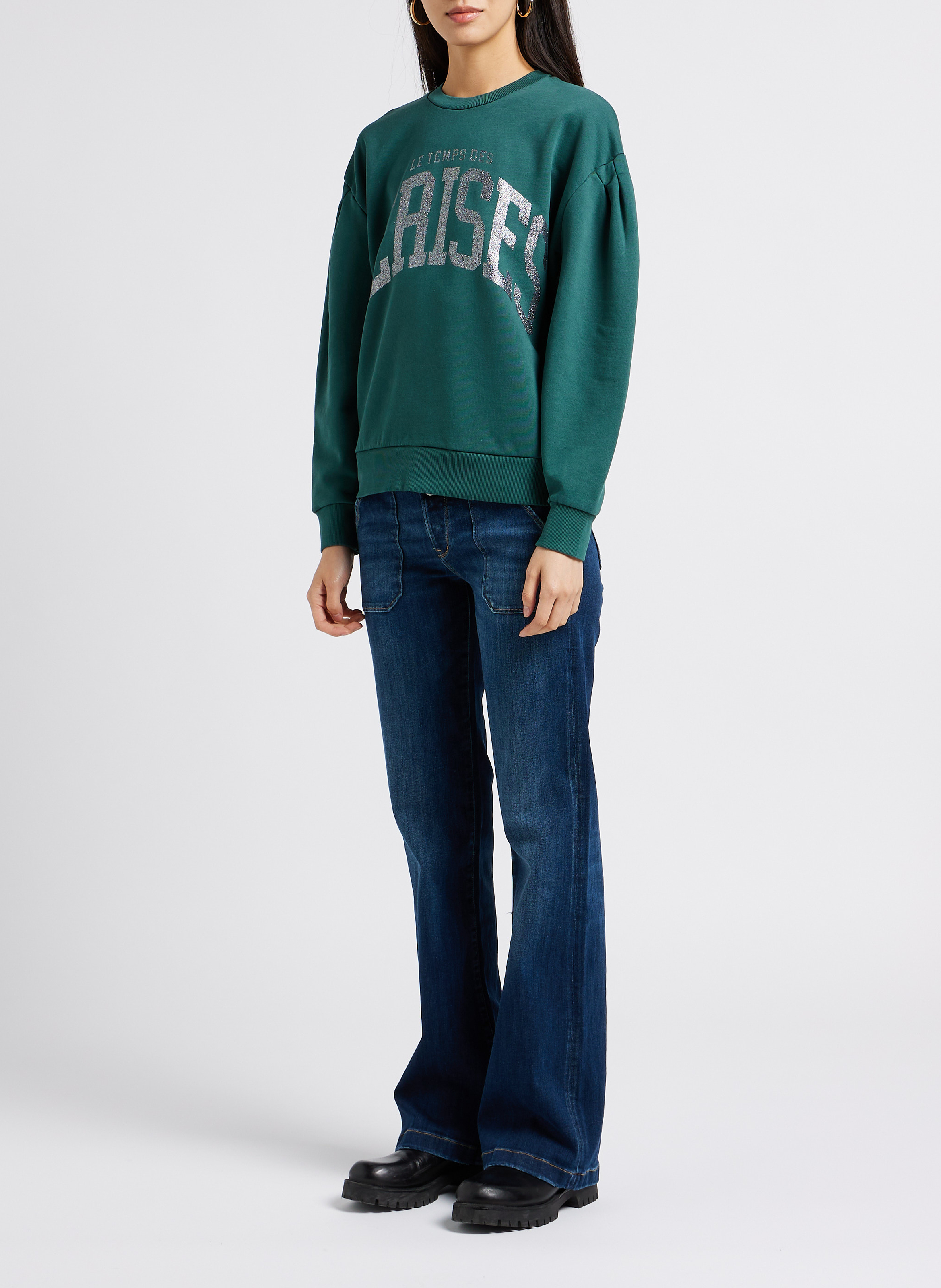 Stretch flared jeans LE TEMPS DES CERISES Blue