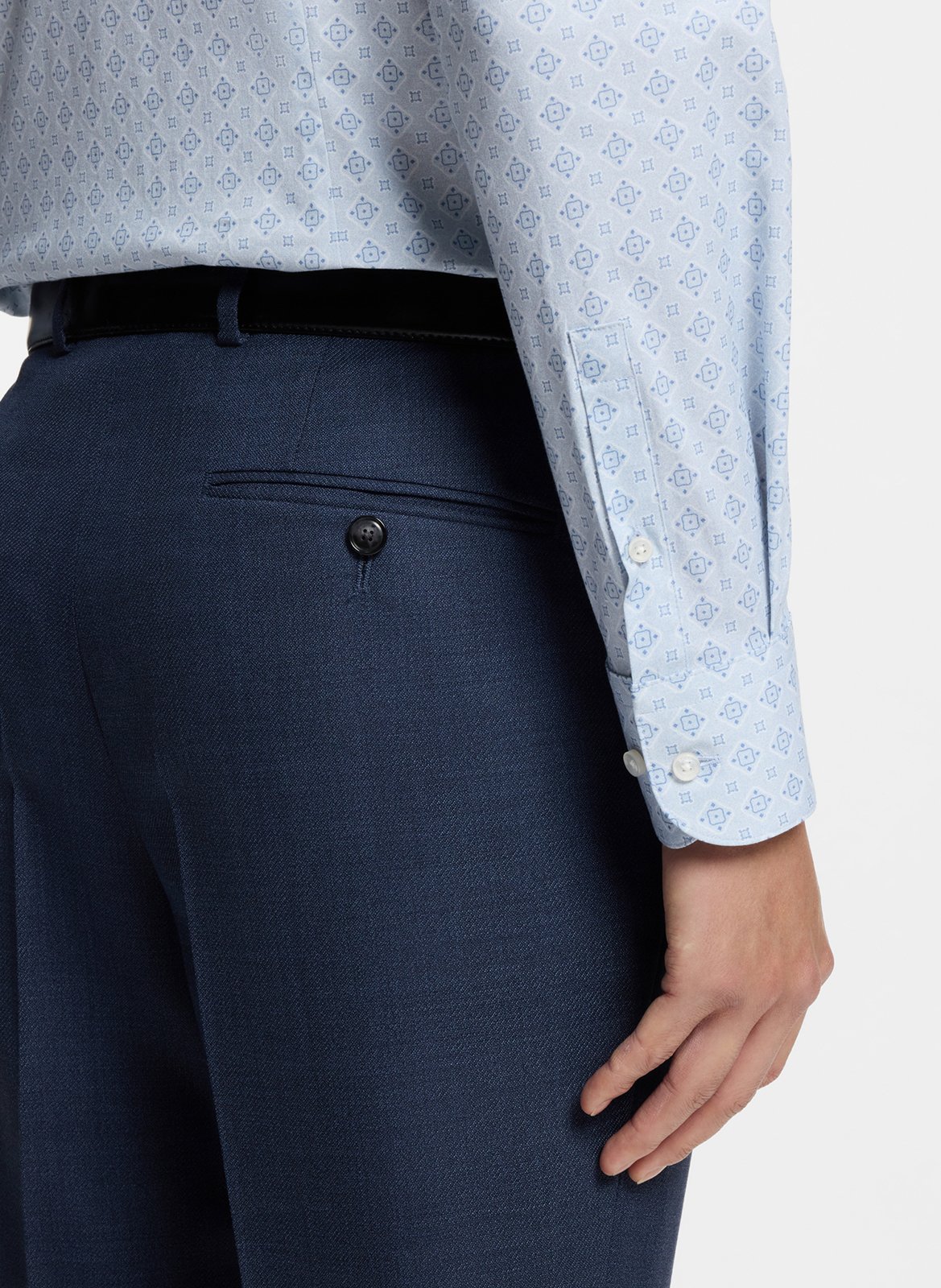 Straight printed cotton shirt BOSS Blue