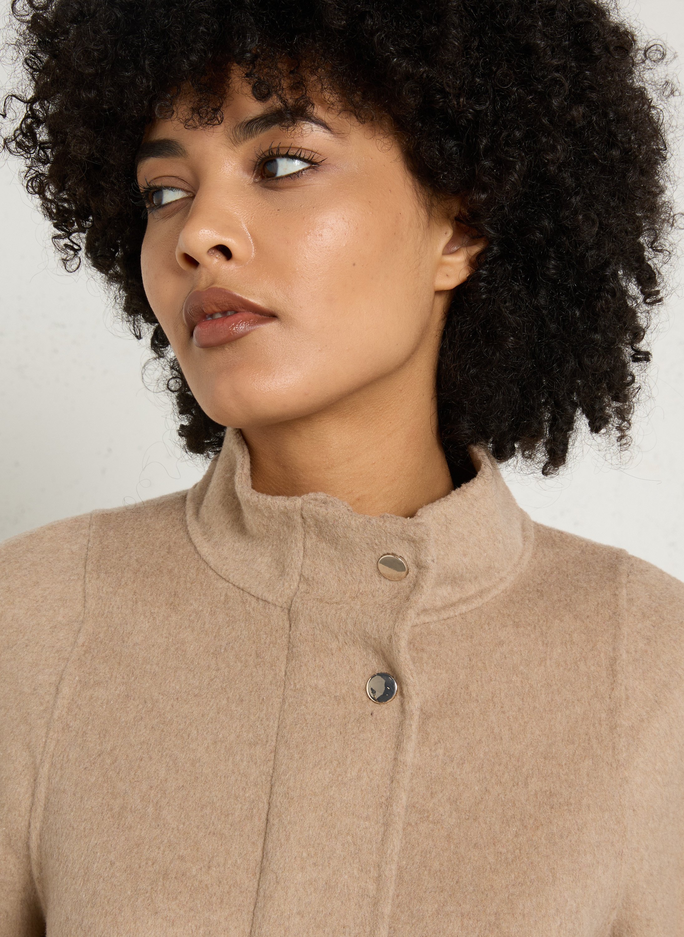 Manteau droit col montant zippé MAISON 123 Gris
