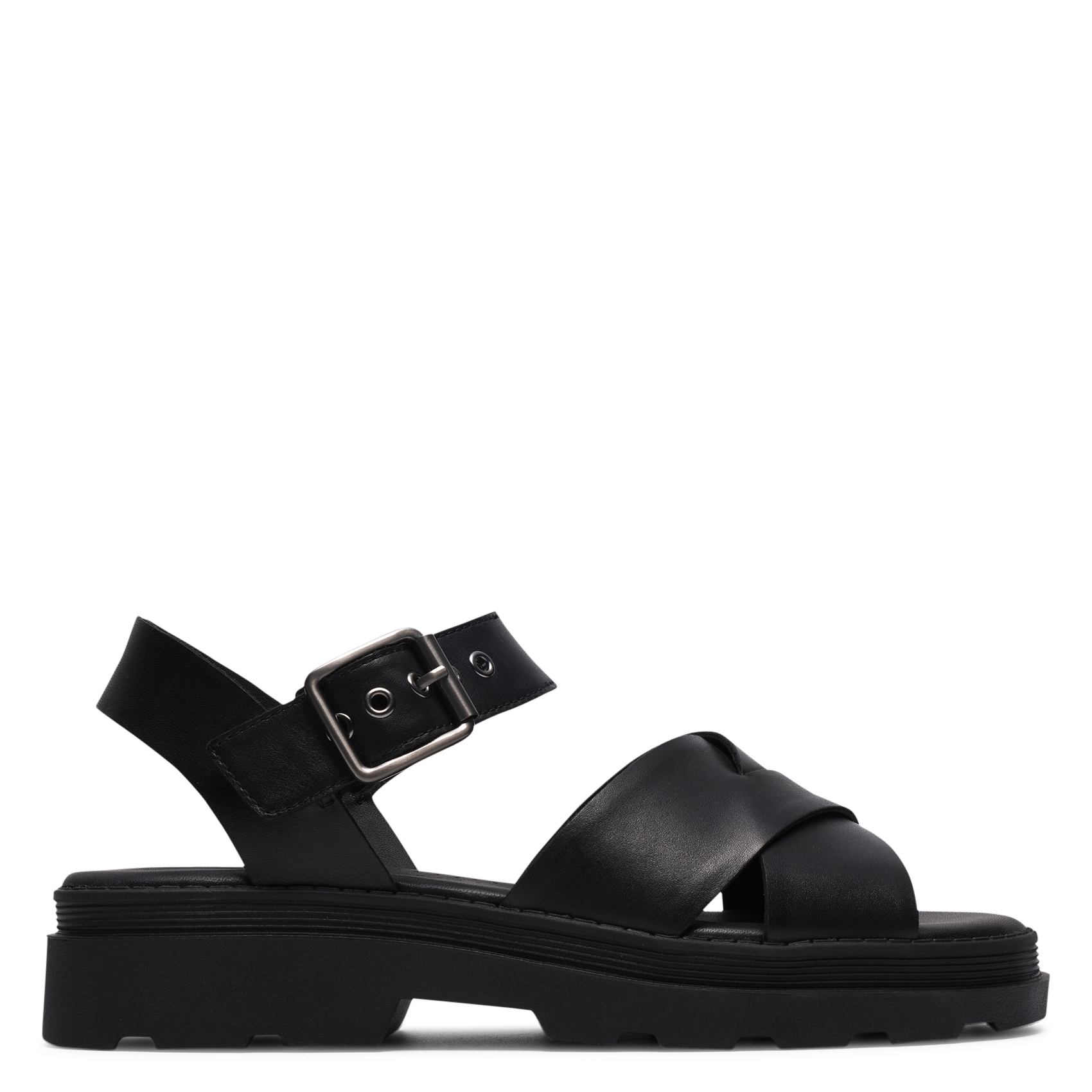Aouda flat leather sandals CLARKS Black