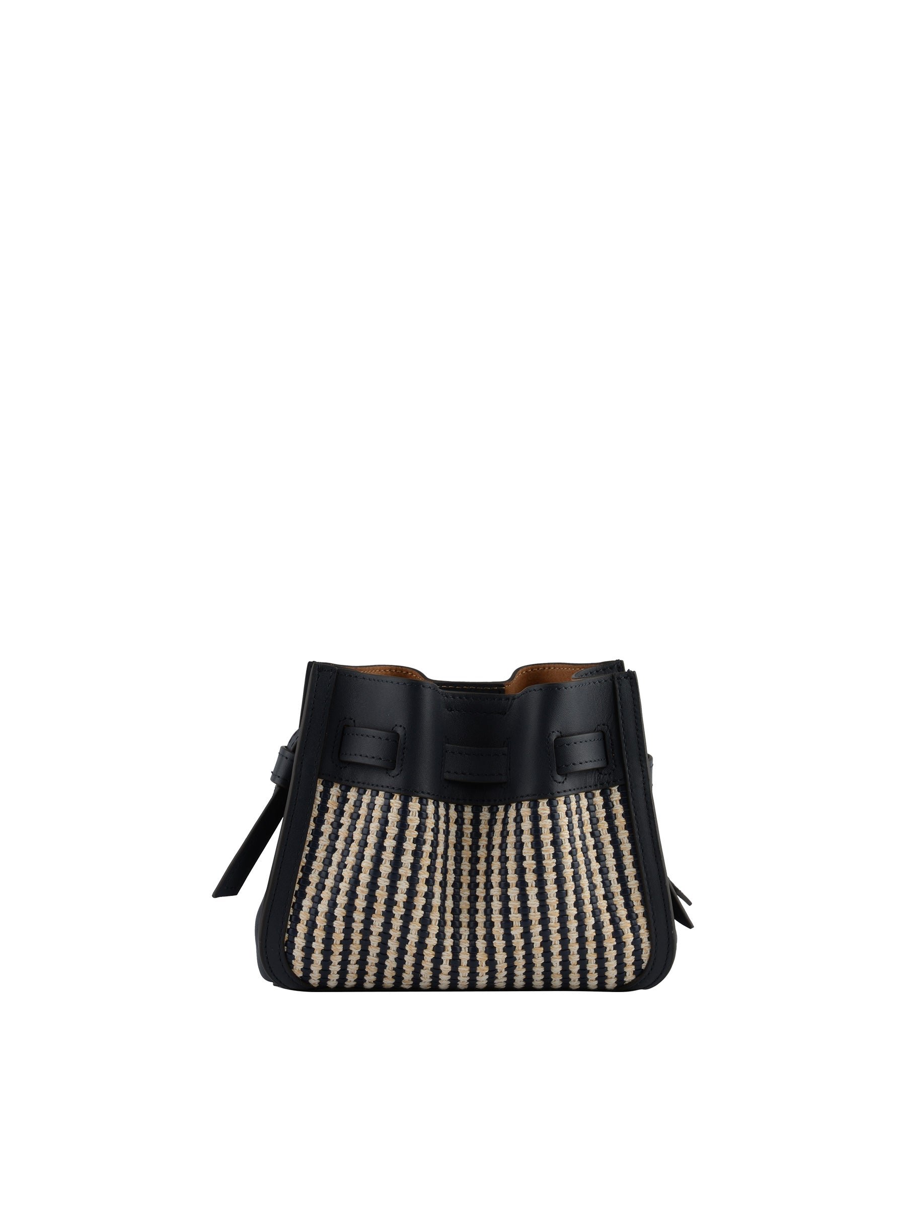 Calfskin leather shoulder bag POURCHET Blue