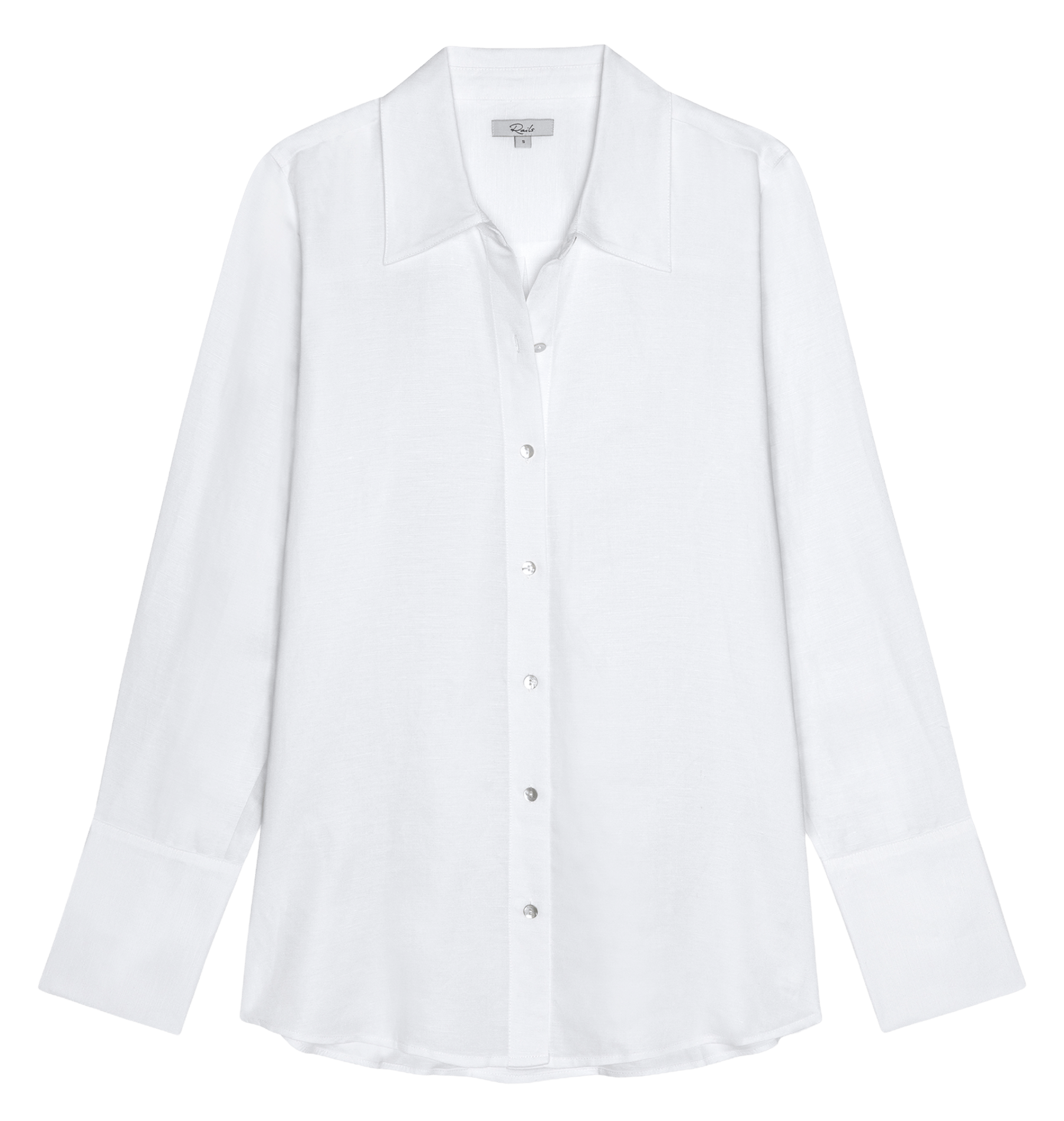 Chemise droite en lin mélangé RAILS Blanc