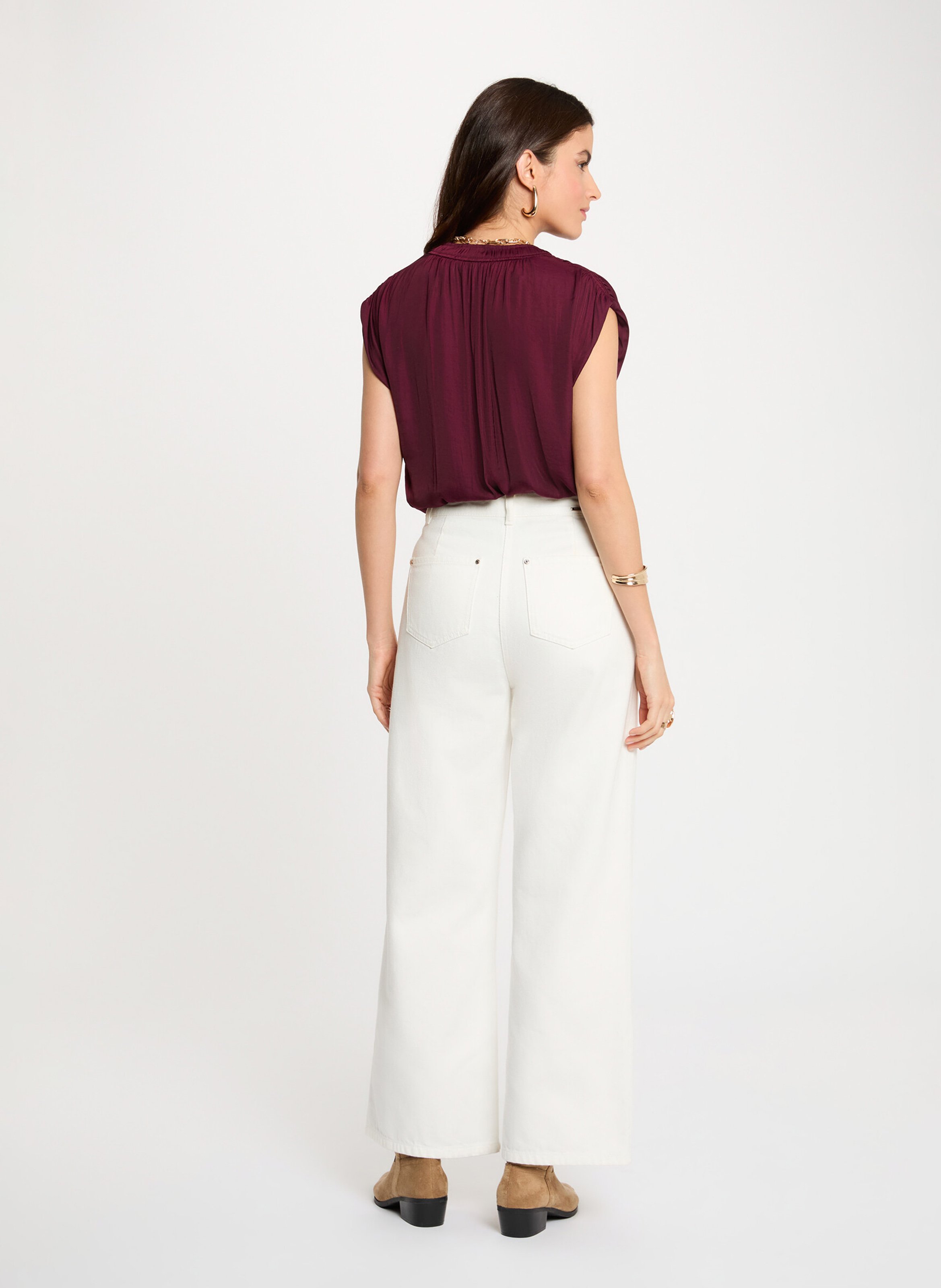 Blouse col tunisien MORGAN Violet