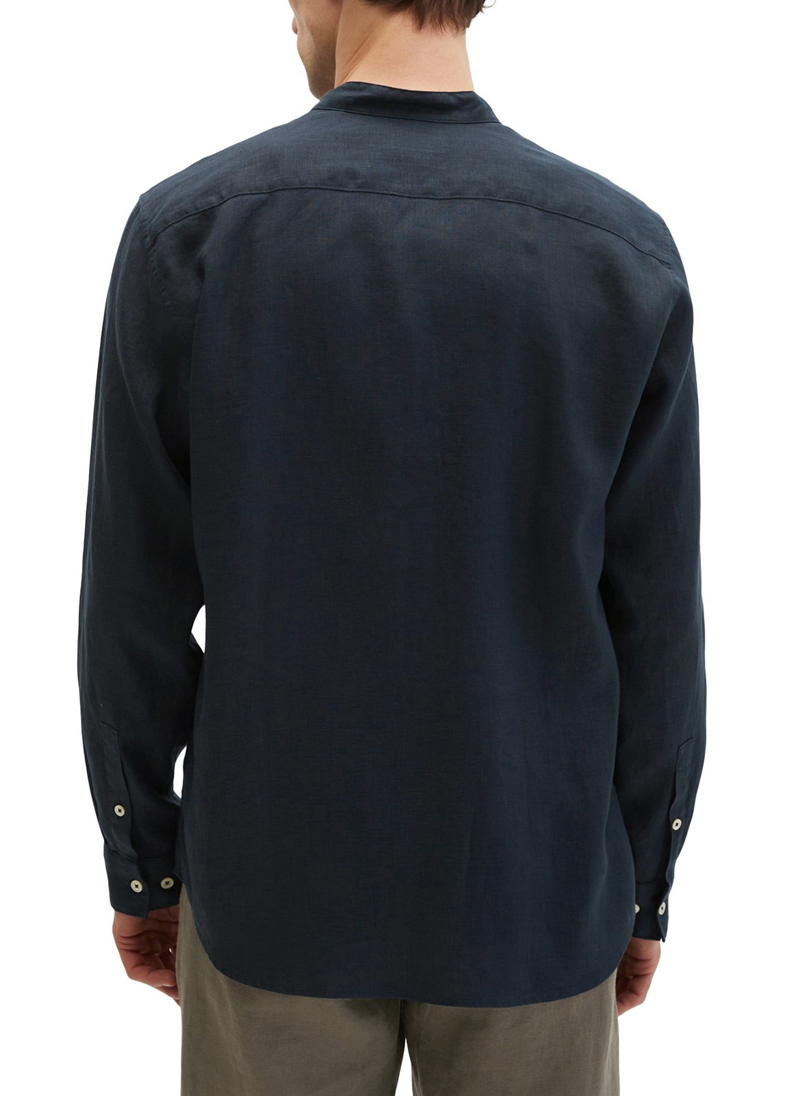 Gerade geschnittenes Leinenhemd mit Mao-Kragen MARC O'POLO Blau